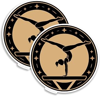 Gymnastics Magnet 4 Inch 2-Pack Balance Beam Floor Athlete – Strong Vinyl Decorative Sport Magnets for Fridge Locker Kitchen Office – Cute Fun Aesthetic Cool Durable & Long-Lasting Souvenir ID44999