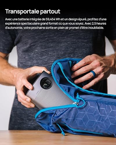XGIMI Halo+ GTV 1080P Portable Projector, Google TV with Licensed Netflix, 700 ISO Lumens, 2 x 5W Harman Kardon, Auto Focus, ISA, Wi-Fi, 200” Screen, Built-in Battery with 2.5 Hours Playtime - 6