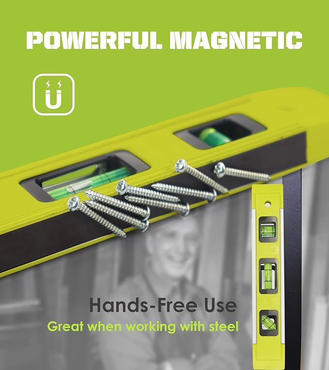 Nivel Magnético de Aluminio Torpedo 9 Pulgadas, Verde (1 Pieza) miniatura 3