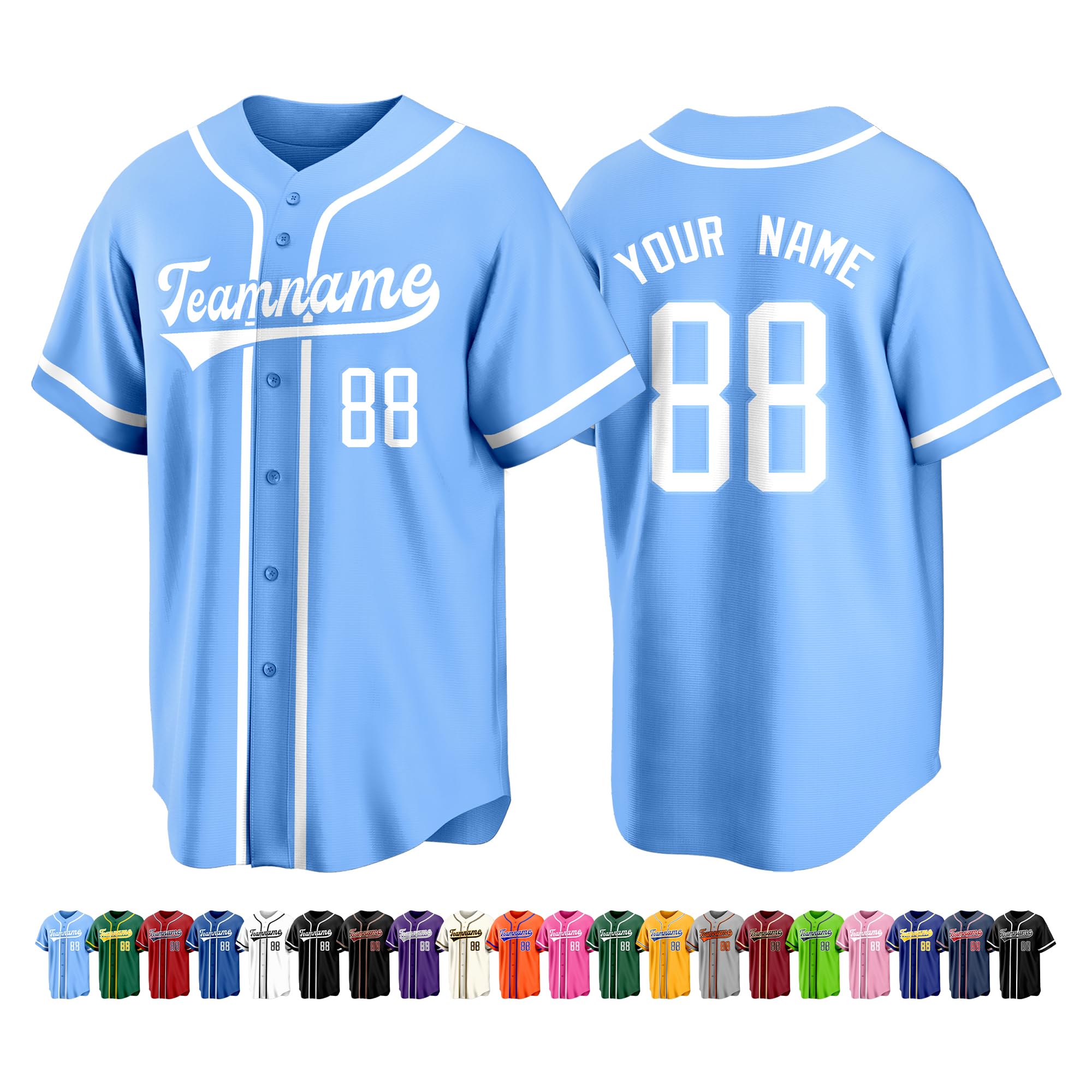 Custom Baseball Jersey Stitched Print Personalized Name Number Team Button Down Shirts Sports Uniform for Men Women Boys