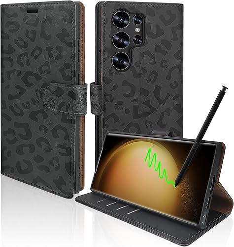 TopPerfekt Funda tipo cartera para Samsung Galaxy S23 Ultra con bloqueo RFID, tarjetero de crédito, funda protectora de piel sintética para mujeres