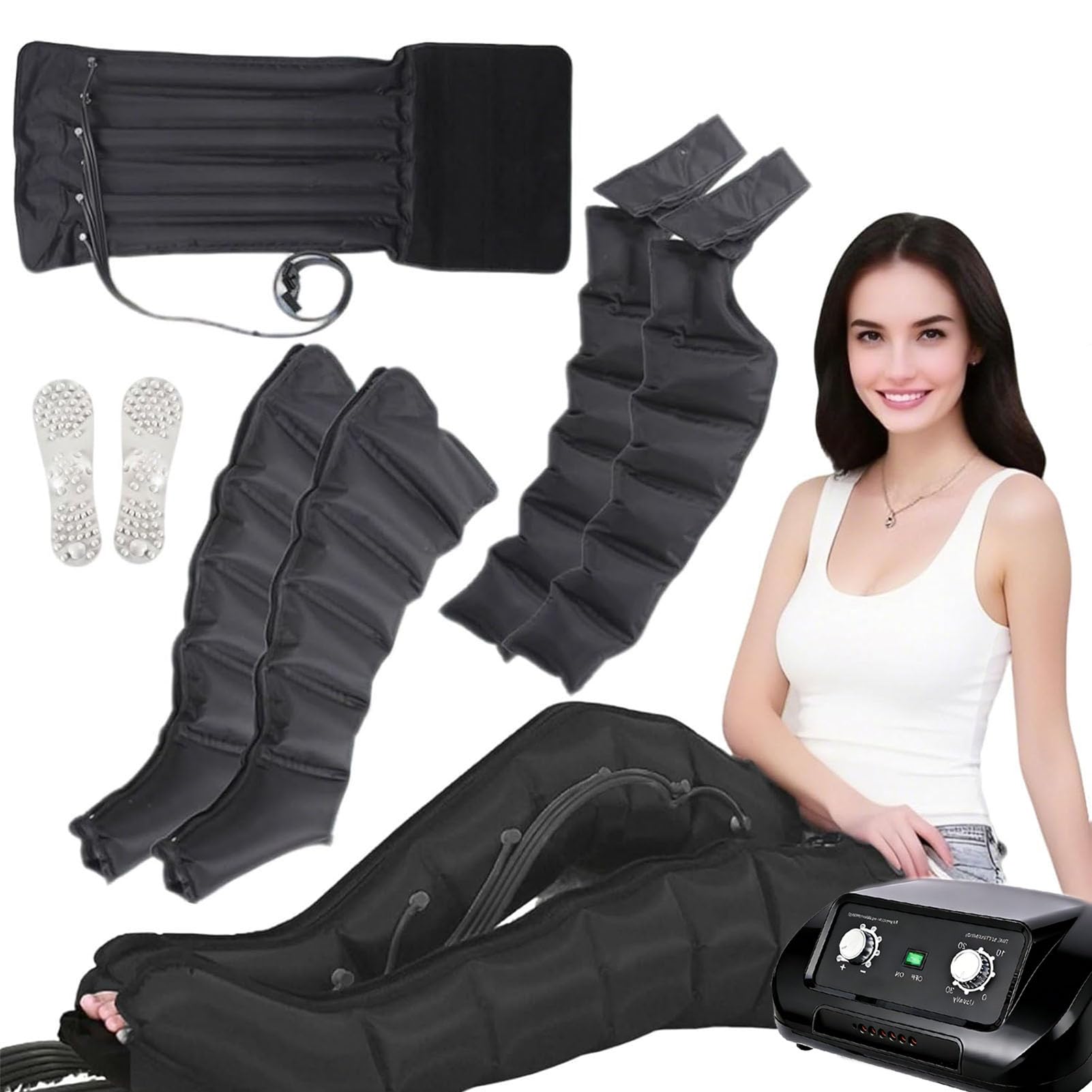 6 cavità Pressoterapia per Casa Professionale︱ Pressoterapia Linfodrenaggio Total Body︱ Pressoterapia a Casa Gambe︱ Linfodrenaggio Lipedema Gambe︱ Massaggiatore Gambe Linfodrenante