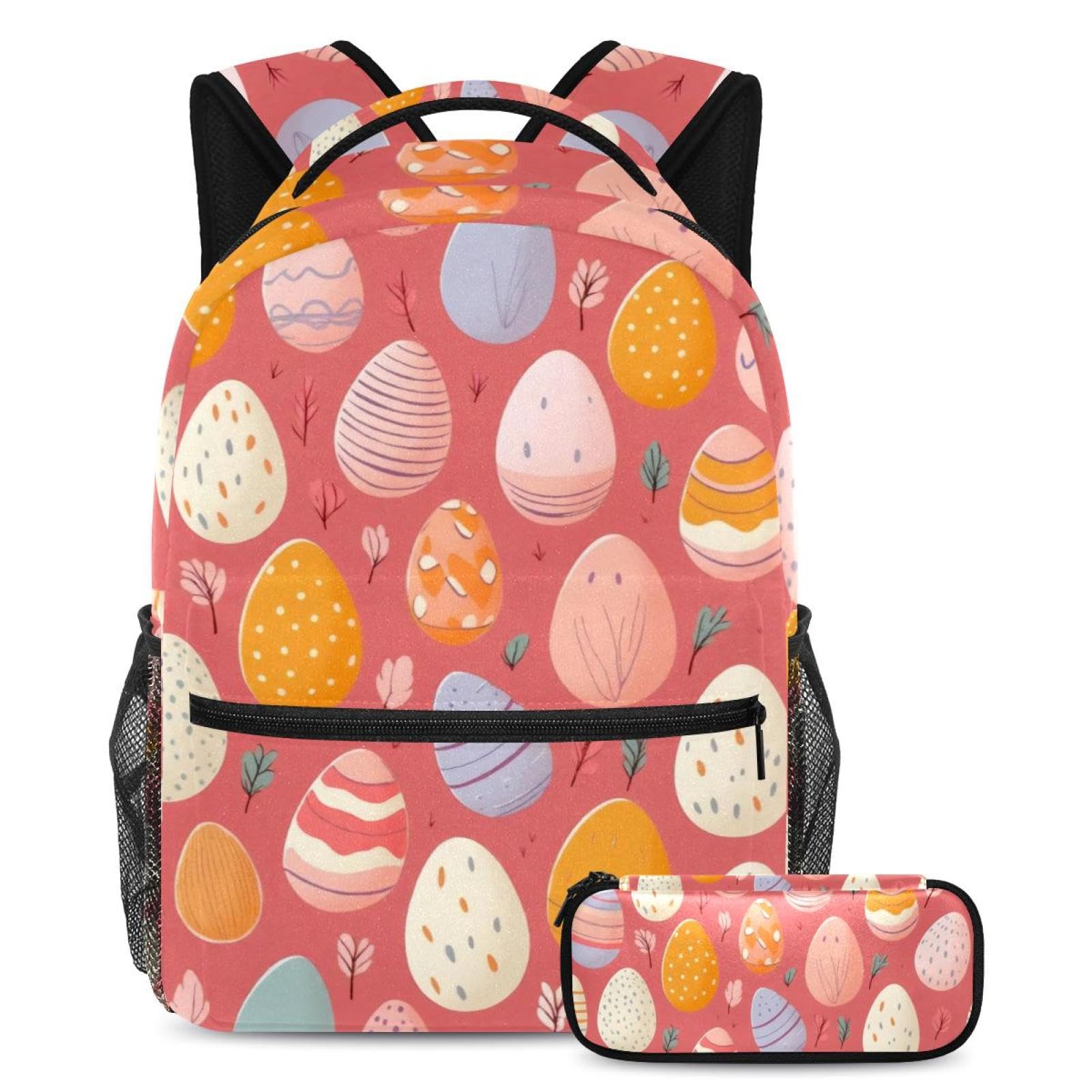 Sac à dos avec trousse rose et multicolore pour garçons et filles - 7
