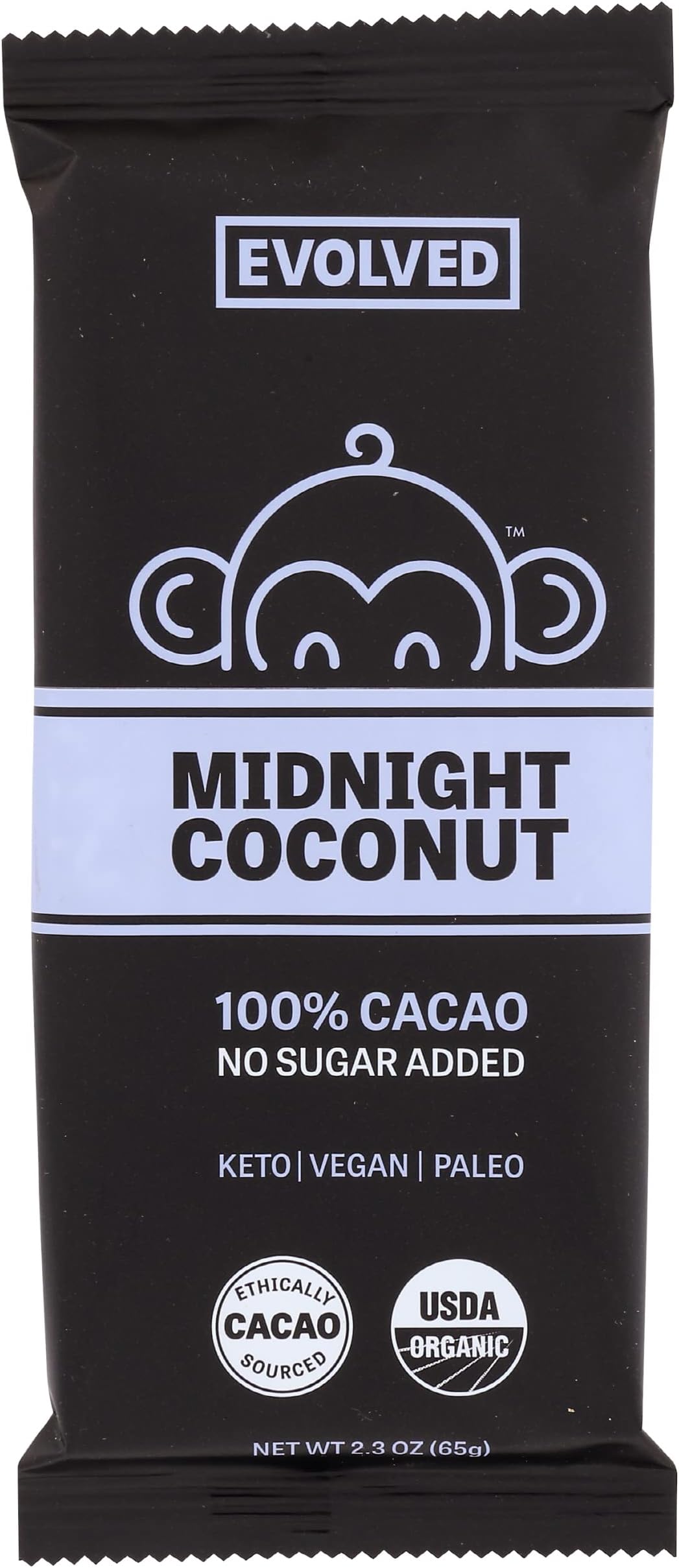 Evolved Midnight Coconut, No Sugar Added, Vegan, 2.3 Ounce (Pack of 8)