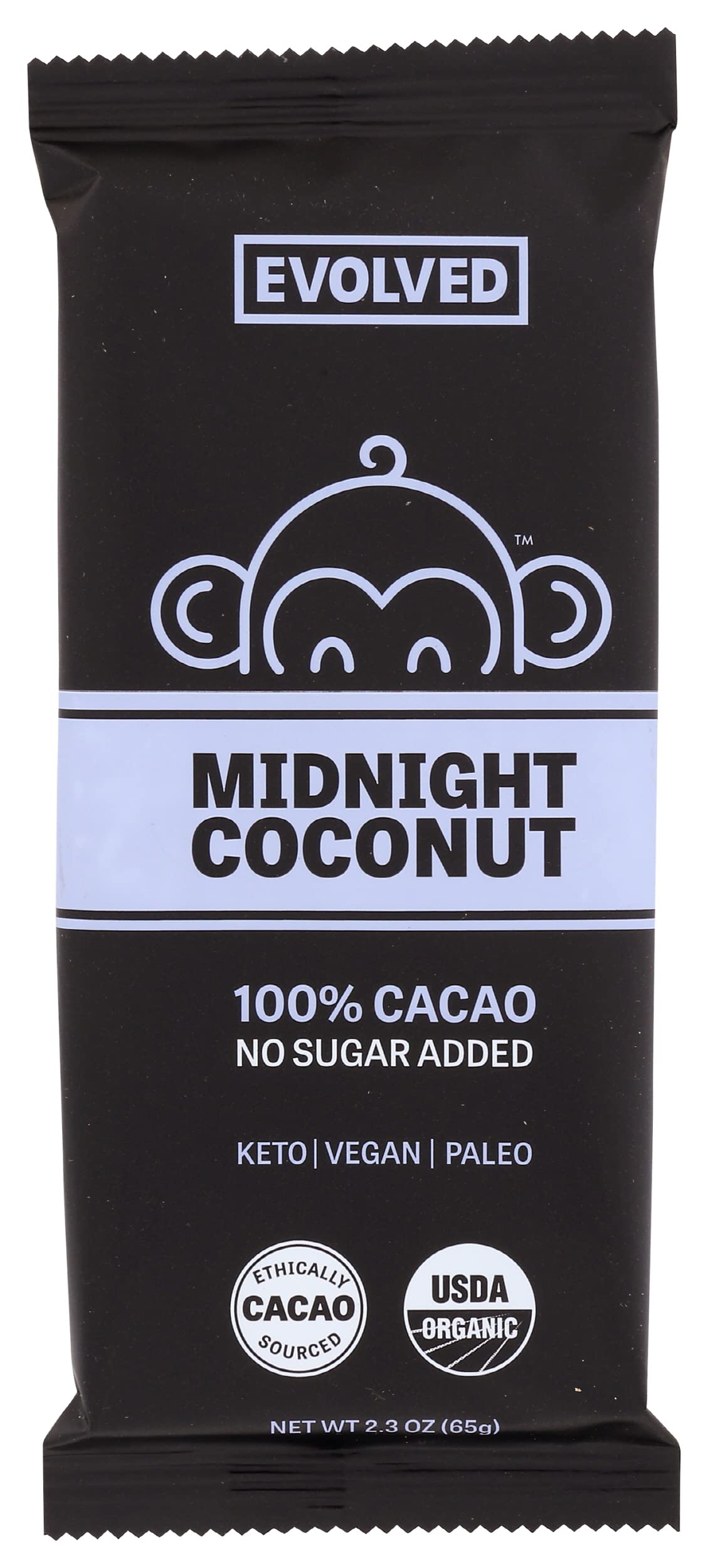 Evolved Midnight Coconut, No Sugar Added, Vegan, 2.3 Ounce (Pack of 8)