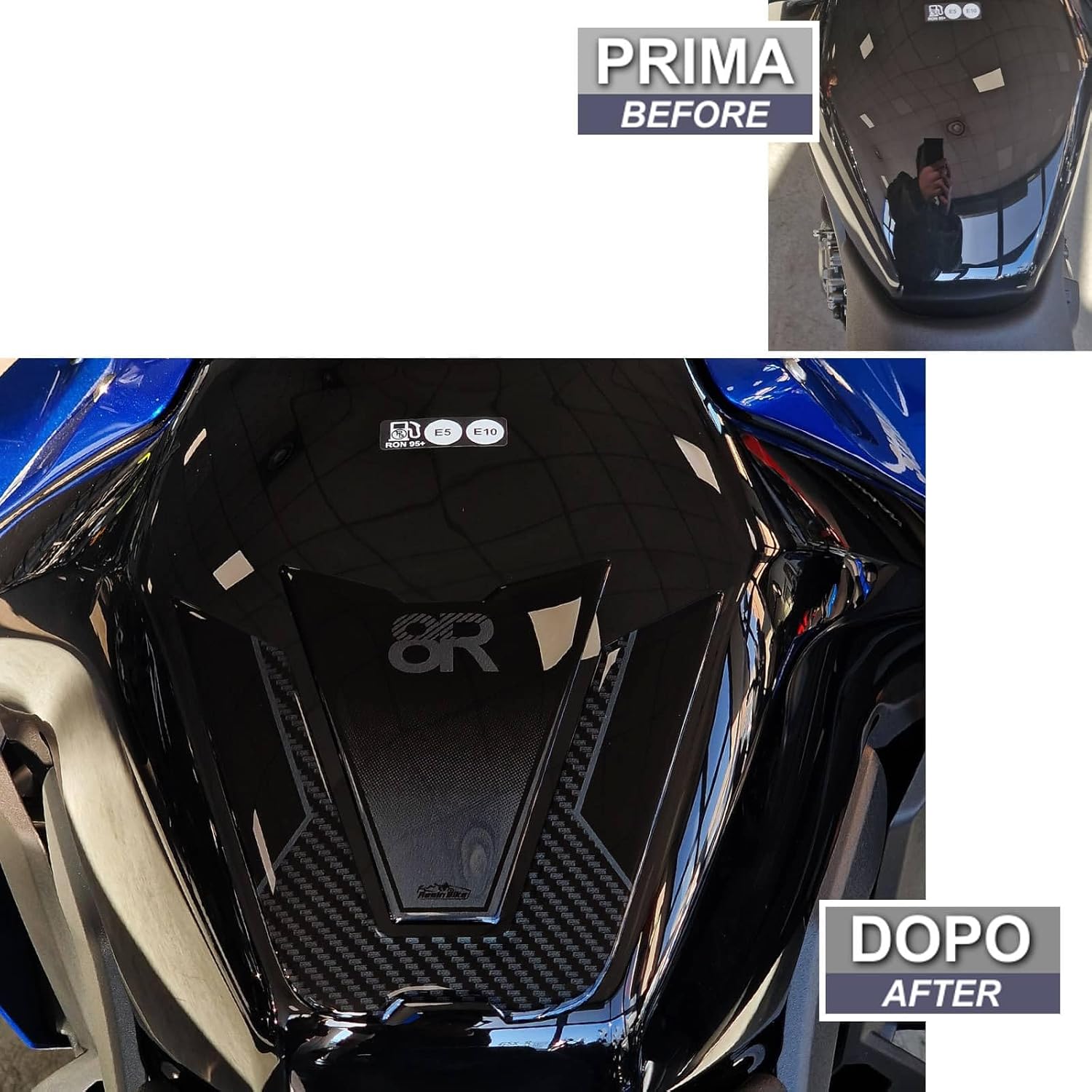 Resin Bike Motorcycle 3D Stickers Compatible with Suzuki GSX 8R 2024-2026 Carboon Look. Bike Tank Protector from Impact and Scratches. Sticker 3D Resin Gadget Moto
