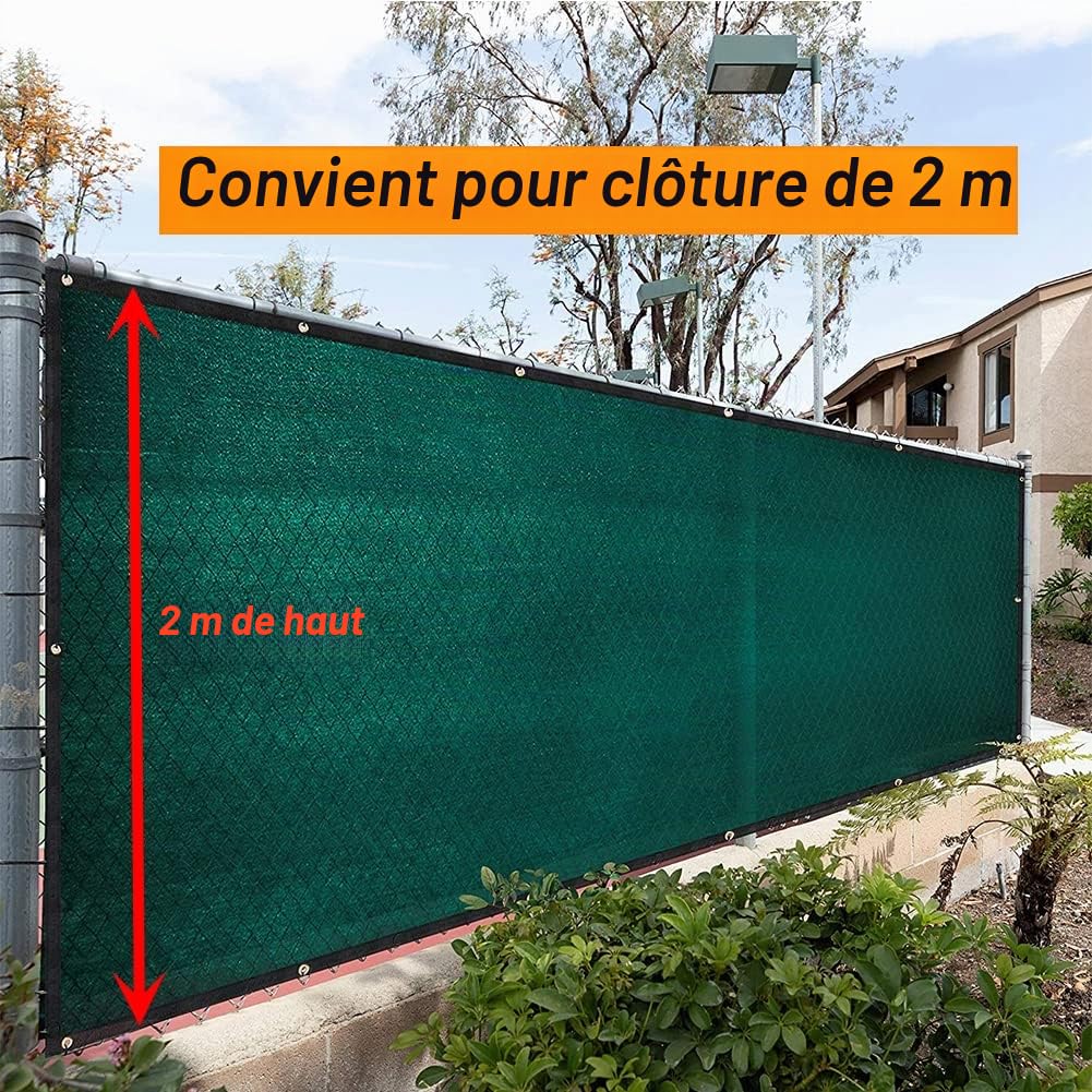 BeGrit 2x10m Brise Vue Jardin occultant avec Oeillets pour Balcon Brise-Vue avec Attaches Toile occultante pour Grillage Filet d'ombrage renforcé pour Patio Jardin terrasse Grillage clôtures Verte