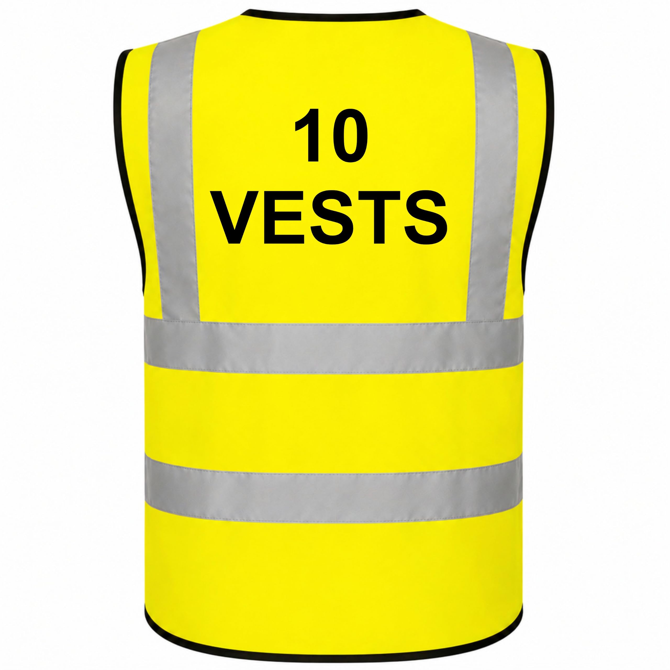 10 Yellow Hi Vis Safety Vests, Conforms to EN20471, Bulk Discounts, Brook Hi Vis Vest
