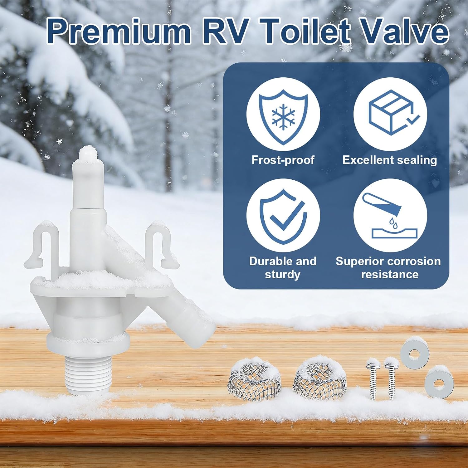 Uncle Yang RV Toilet Valve Replacement Kit RV Toilet Valve Camper Toilet Valve for Dometic 300|301|310|311|320|321 Pedal Flush Toilets with 385311658 Toilet Seal Hose Clamp and Fasteners