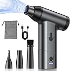 エアダスター 電動エアダスター ブロワー 超強力150000RMP高速回転 無段階風量調整 6000mAh電動エアダスター USB Type-C充電式 215g 小型 3種類ノズル付き PC掃除/キーボード/家具/車内/エアコン/洗車用 収納ボックス付き 日本語取扱説明書付き