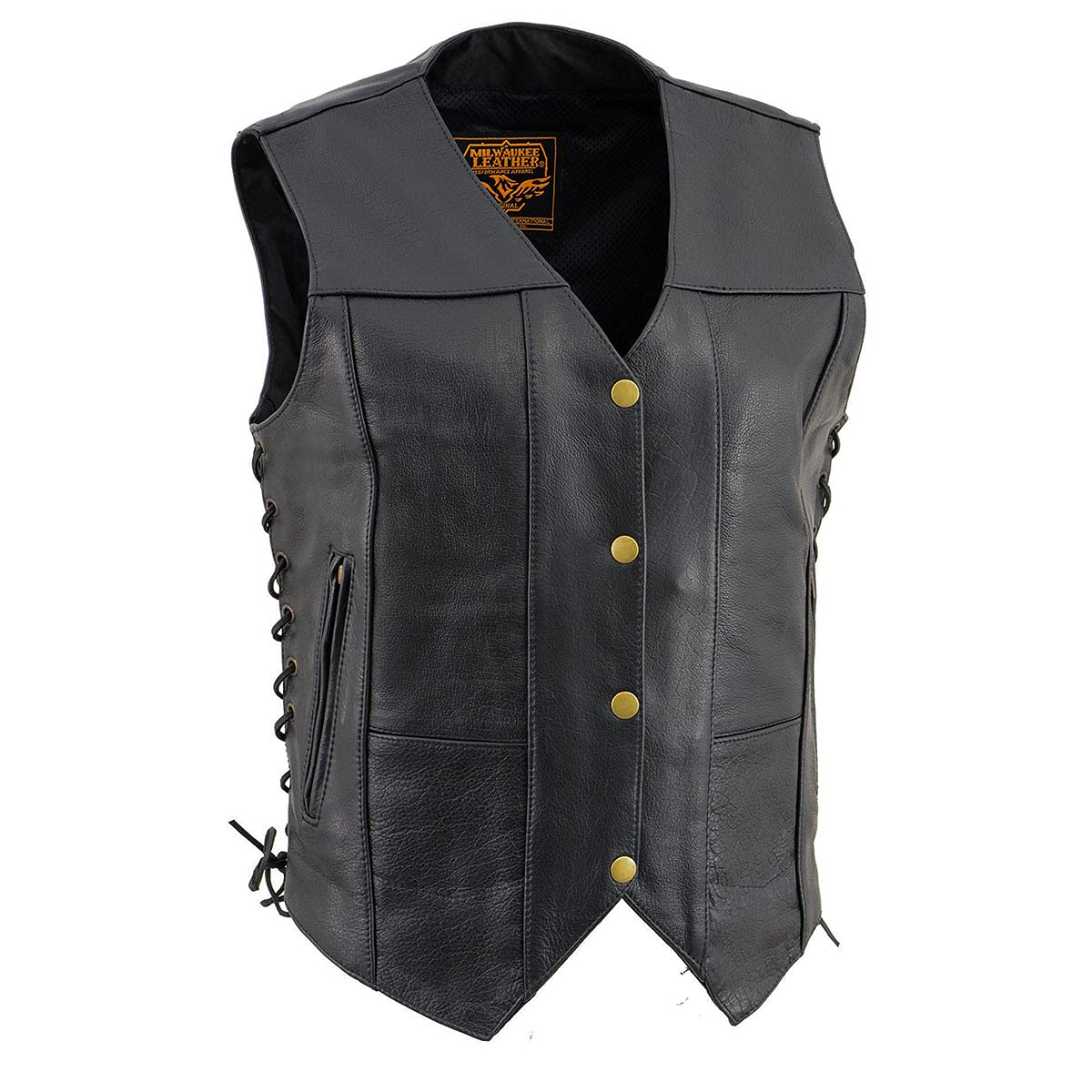 Milwaukee Leather Women's Premium Classic Leather Motorcycle Rider Vest w/Adjustable Side Laces
