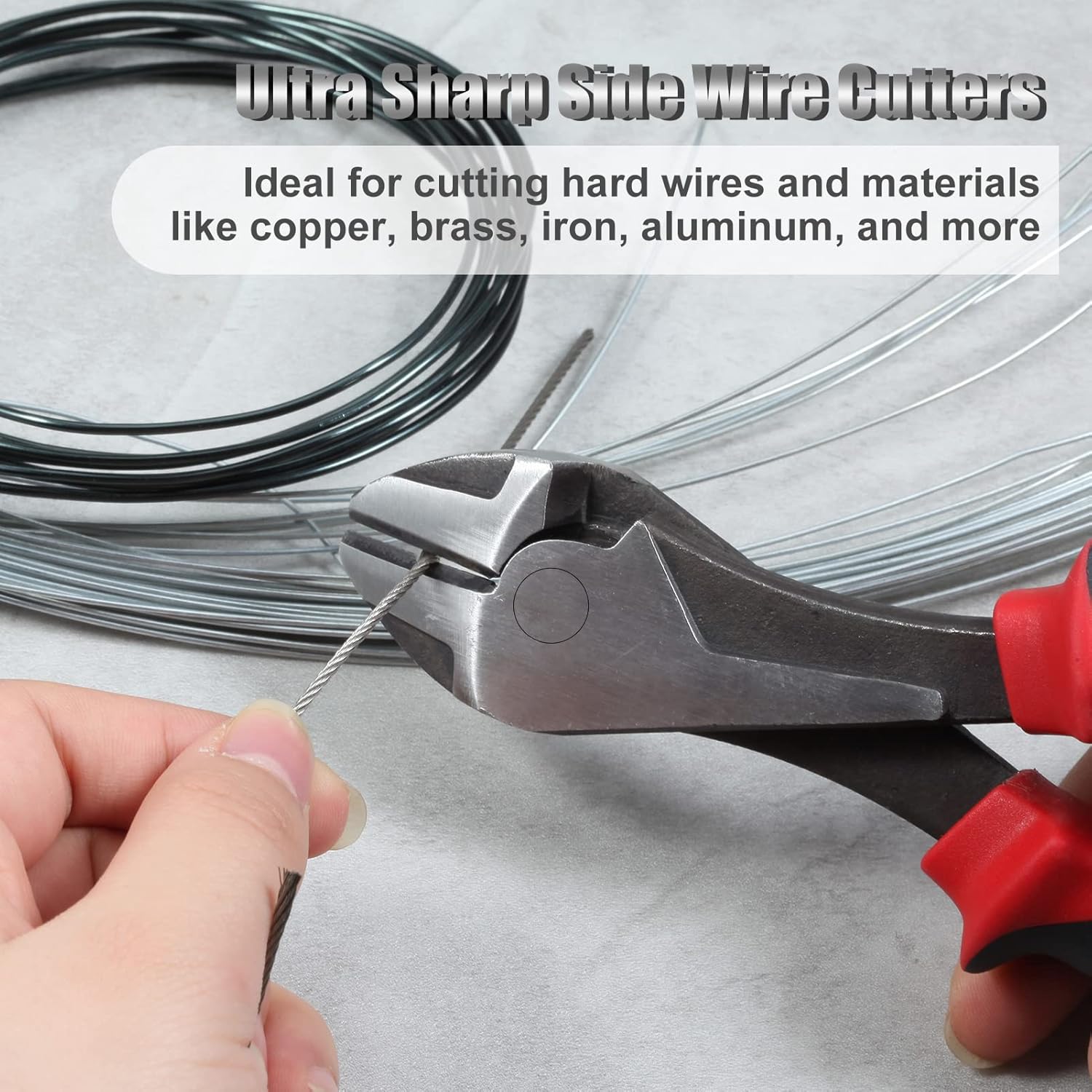7-Inch Diagonal Cutting Pliers with High-Leverage Design Heavy Duty Diagonal Cutters with Angled Head Side Cutting Pliers Professional Hand Tool 35% Less Effort