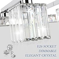 Vista 7 de Aipsun Lámparas de tocador de baño, 6 luces, cromadas, para baño, accesorios de iluminación de tocador de cristal (excluye bombilla)