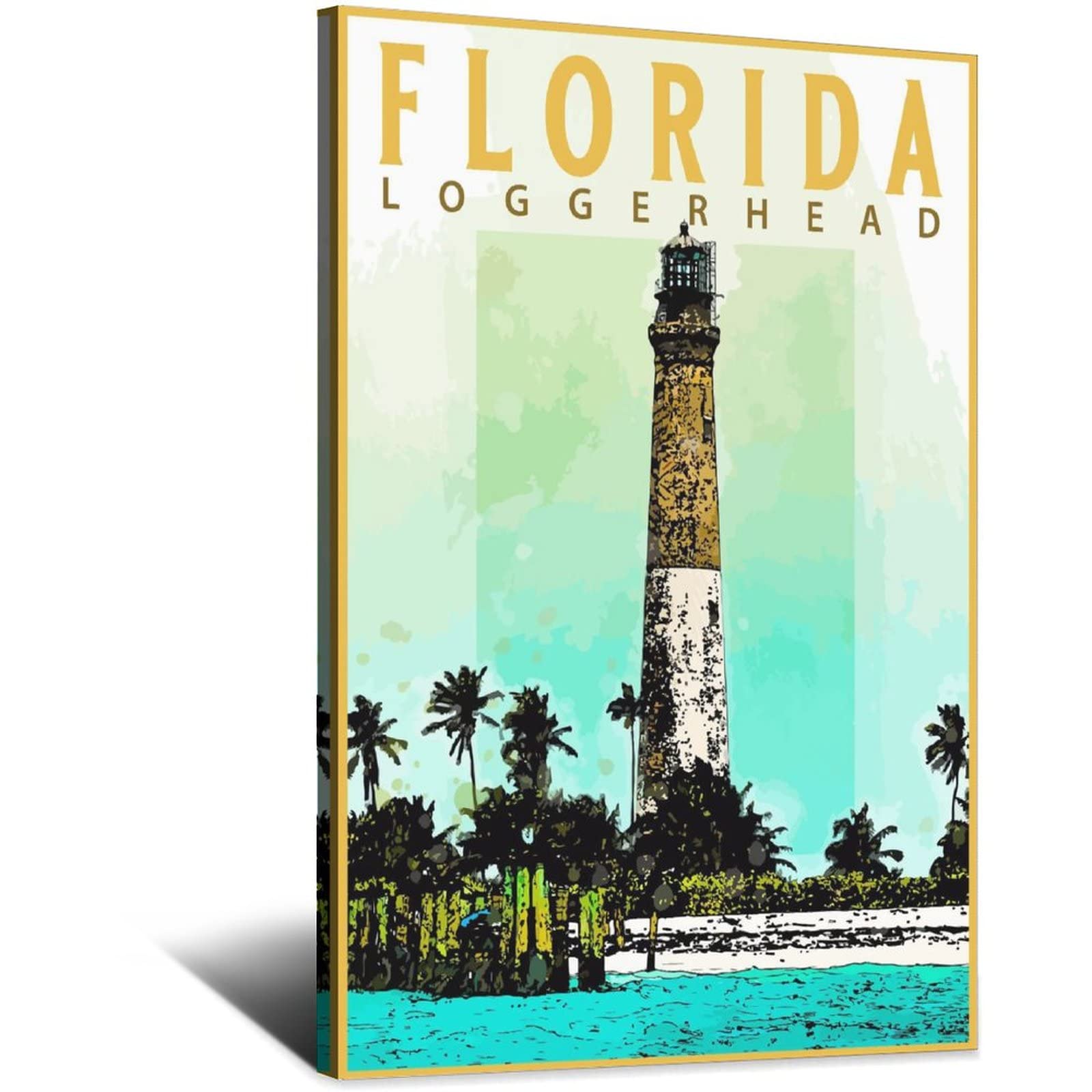 Cartel decorativo de viaje de Florida, cartel de viaje vintage con cabeza de loco, póster de lienzo moderno para dormitorio, póster de pintura de póster de decoración de pared, regalo de arte