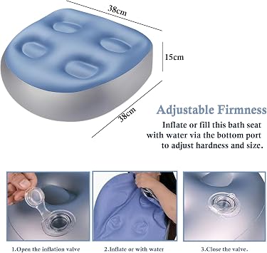 Hot Tub Seat, 2pcs Inflatable Booster Seat Non Slip Bath Cushion to Sit On