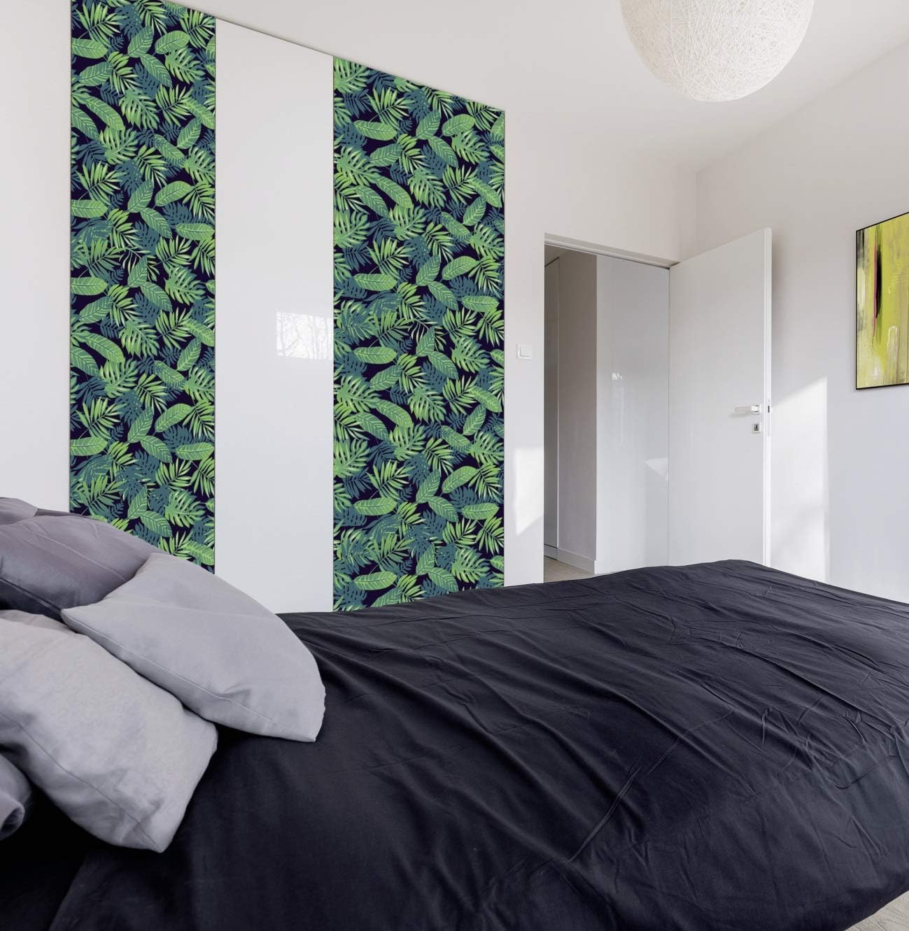 Venilia 54941 Jungle Leaf Pattern Decorative Furniture Wallpaper Self-Adhesive Film PVC Phthalate- Green/Black 90 cm x 2.6 m Thickness 95µ (0.095 mm), 2,6 m