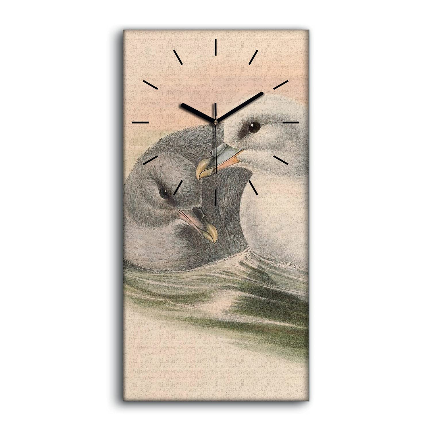 Horloge sur Toile sans Tic-Tac Tableau Mural Grand Format 30x60cm Salon