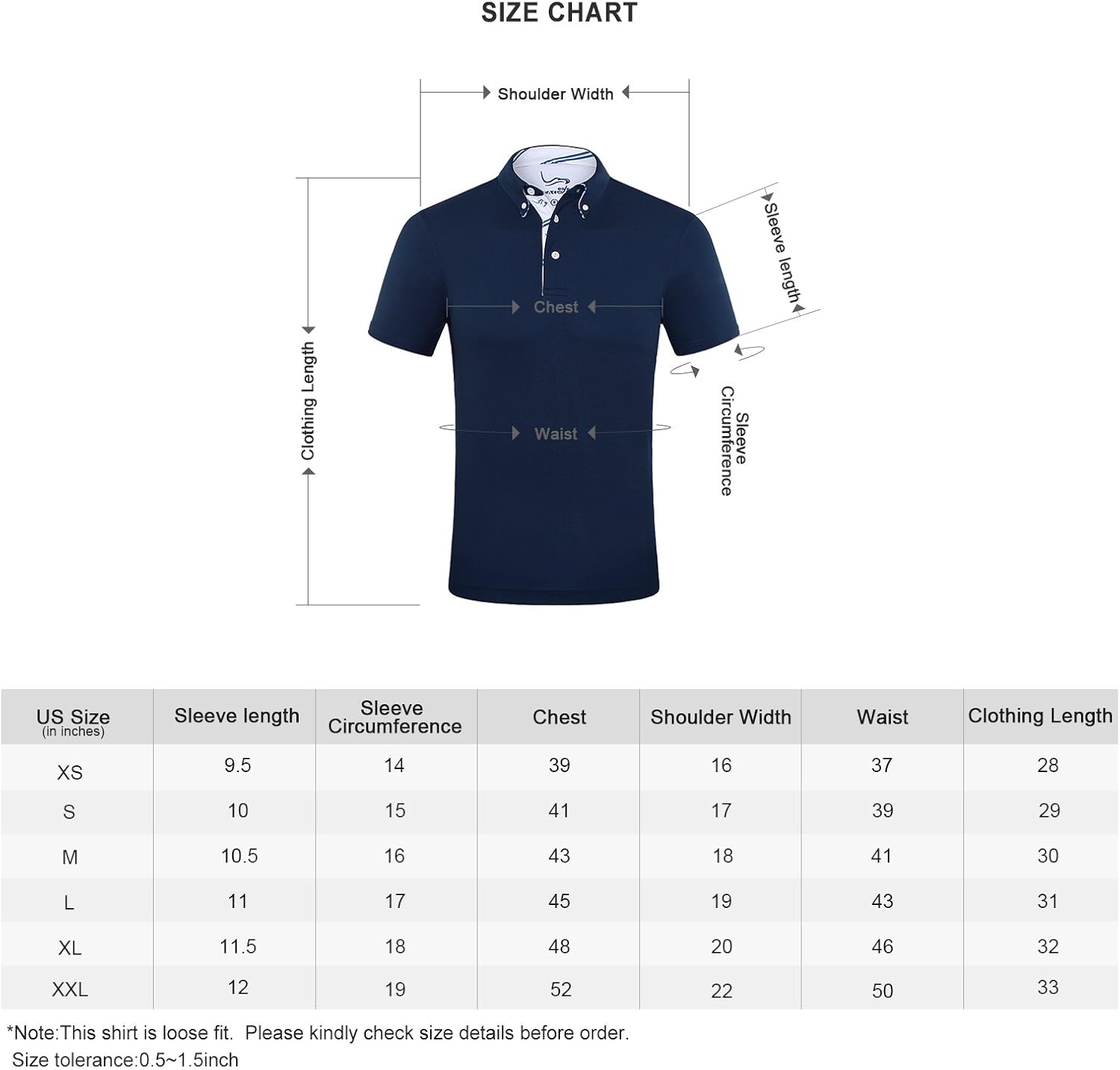 EAGEGOF Men's Shirts Short Sleeve Tech Performance Golf Polo Shirt Standard Fit : Sports & Outdoors