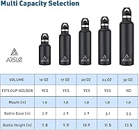 Vista 9 de Botellas de agua de doble pared de acero inoxidable, botella aislada al vacío con tapa con pajilla, botella de agua aislada que mantiene el agua