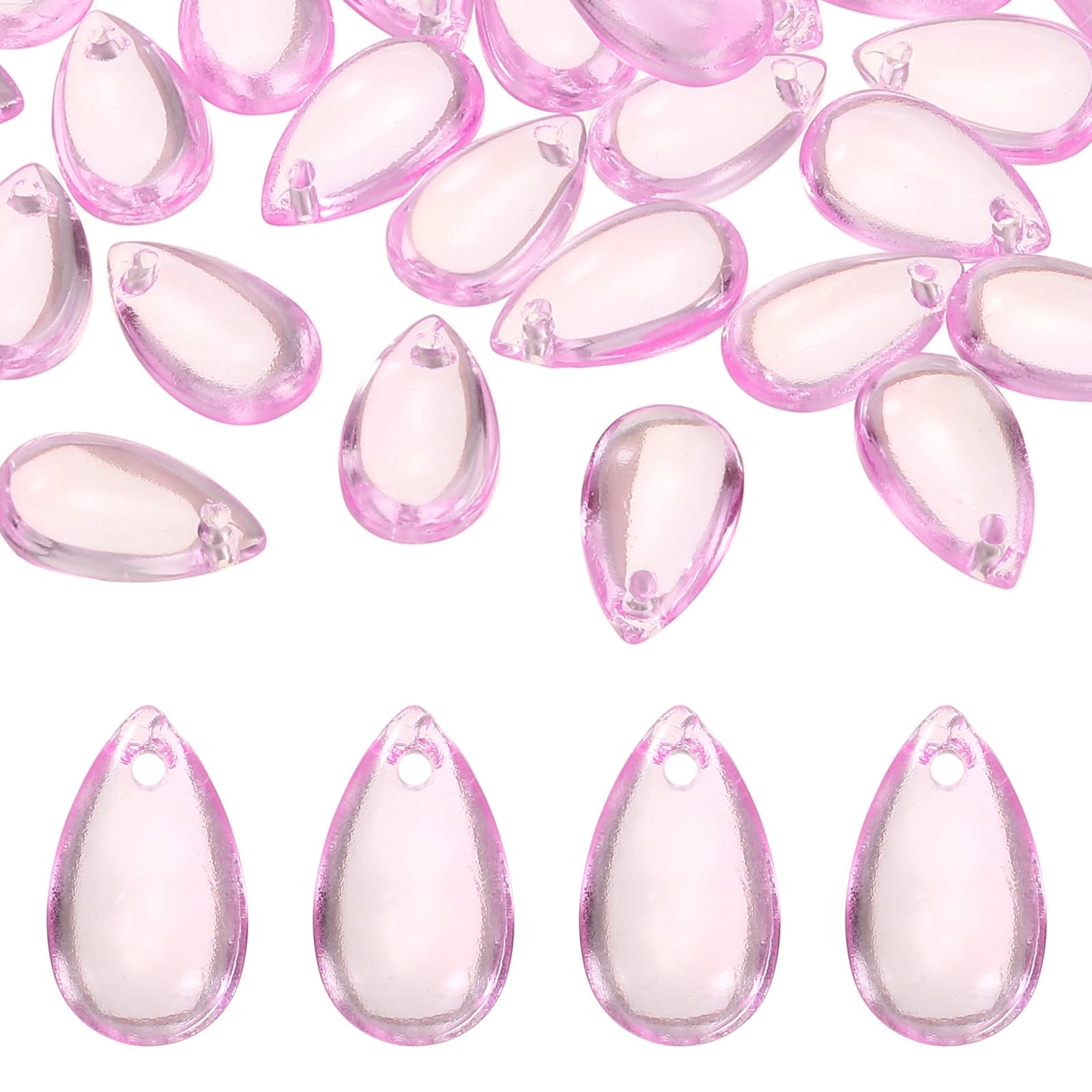 PATIKIL Teardrop Beads, 100Pcs Crystal Tear Drop Top Drilled Pendants Charm Teardrop Czech Glass Beads for DIY Jewelry Making Bracelets Necklace Earrings Craft, Violet