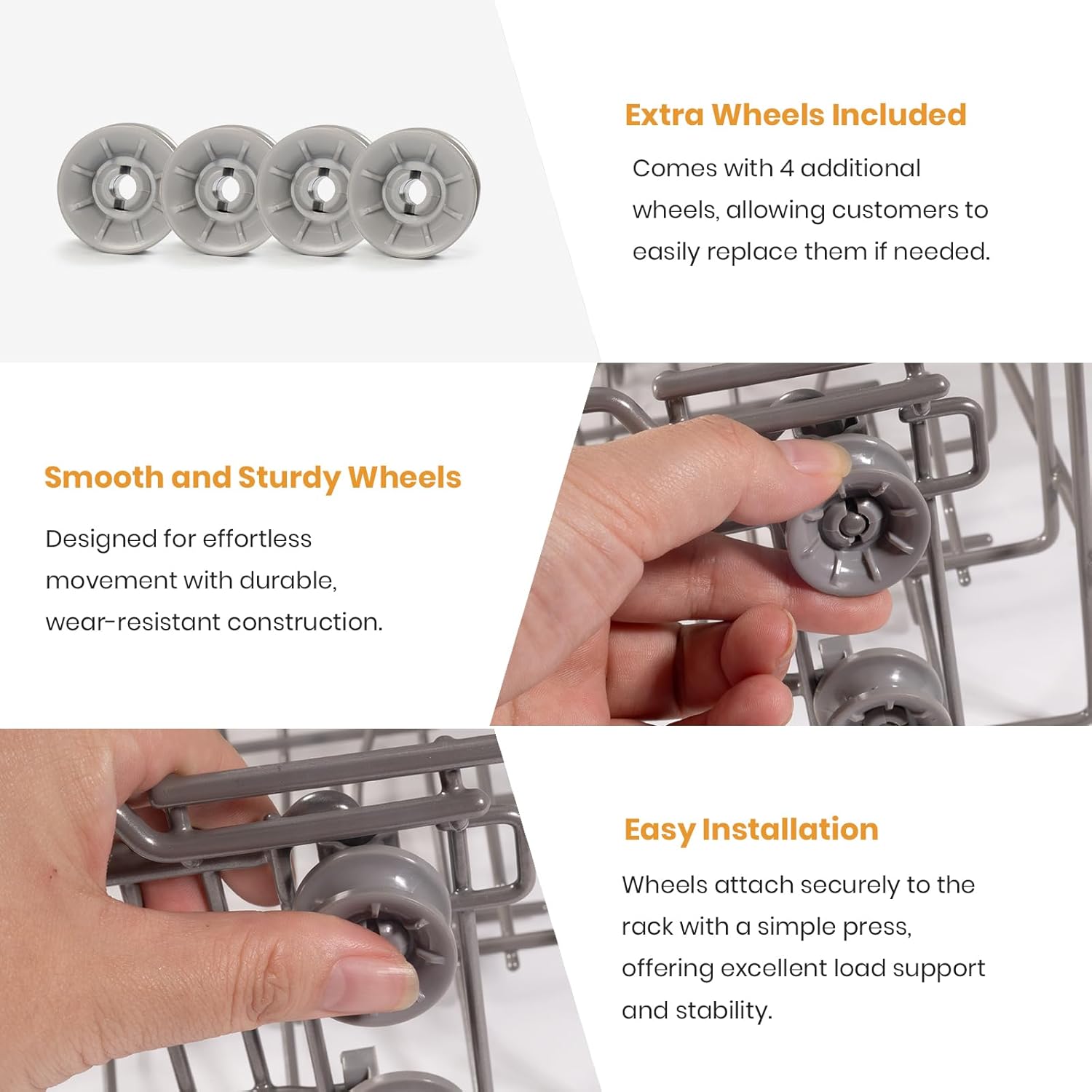 【2025】Dishwasher DD82-01385B A/S Assembly-Middle Dishrack (20.5 * 20 * 6in), Center Dishrack (dishrack with rack wheels) - Fit for Samsung Dishwasher Parts DW80R2031/DW80M2020US Series