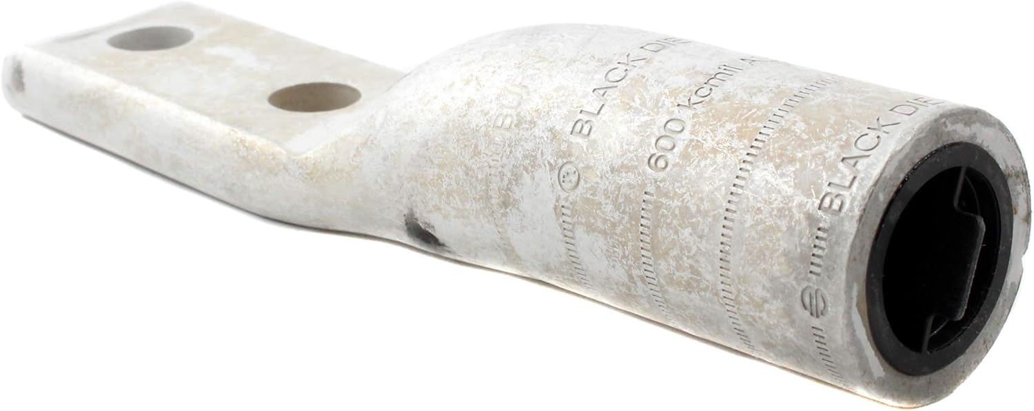 BURNDY YA36A3 2 HOLE, 1-3/4IN STUD HOLE SPACING, 1/2 in STUD, 600KCMIL, W/O INSPECTION WINDOW, COMPRESSION LUG, ALUMINUM