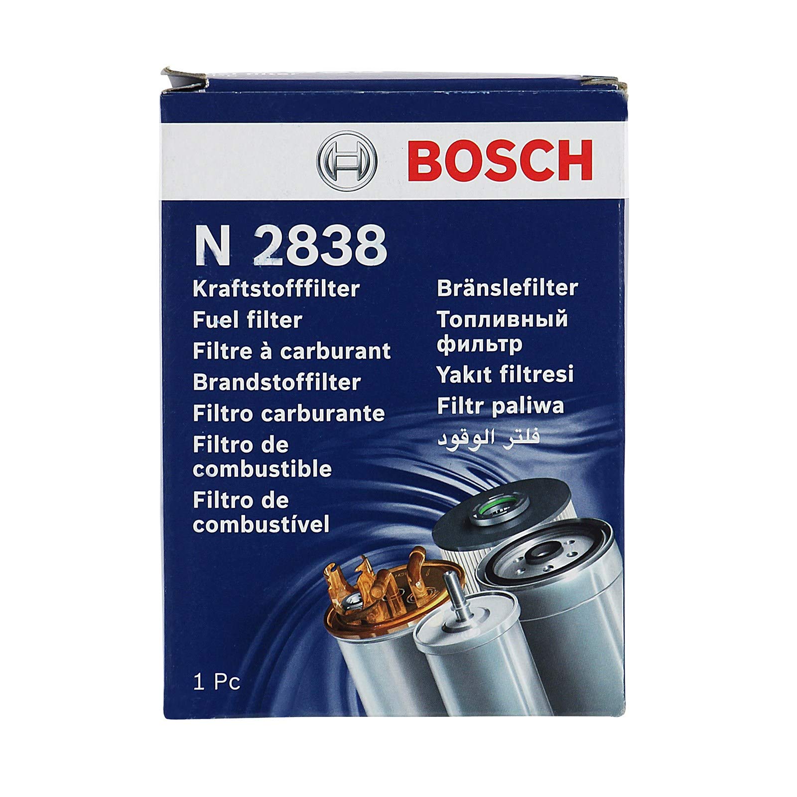 Filtro Diesel per Auto Bosch N2838 - Separa le particelle e l'acqua dal carburante, protegge il sistema di iniezione