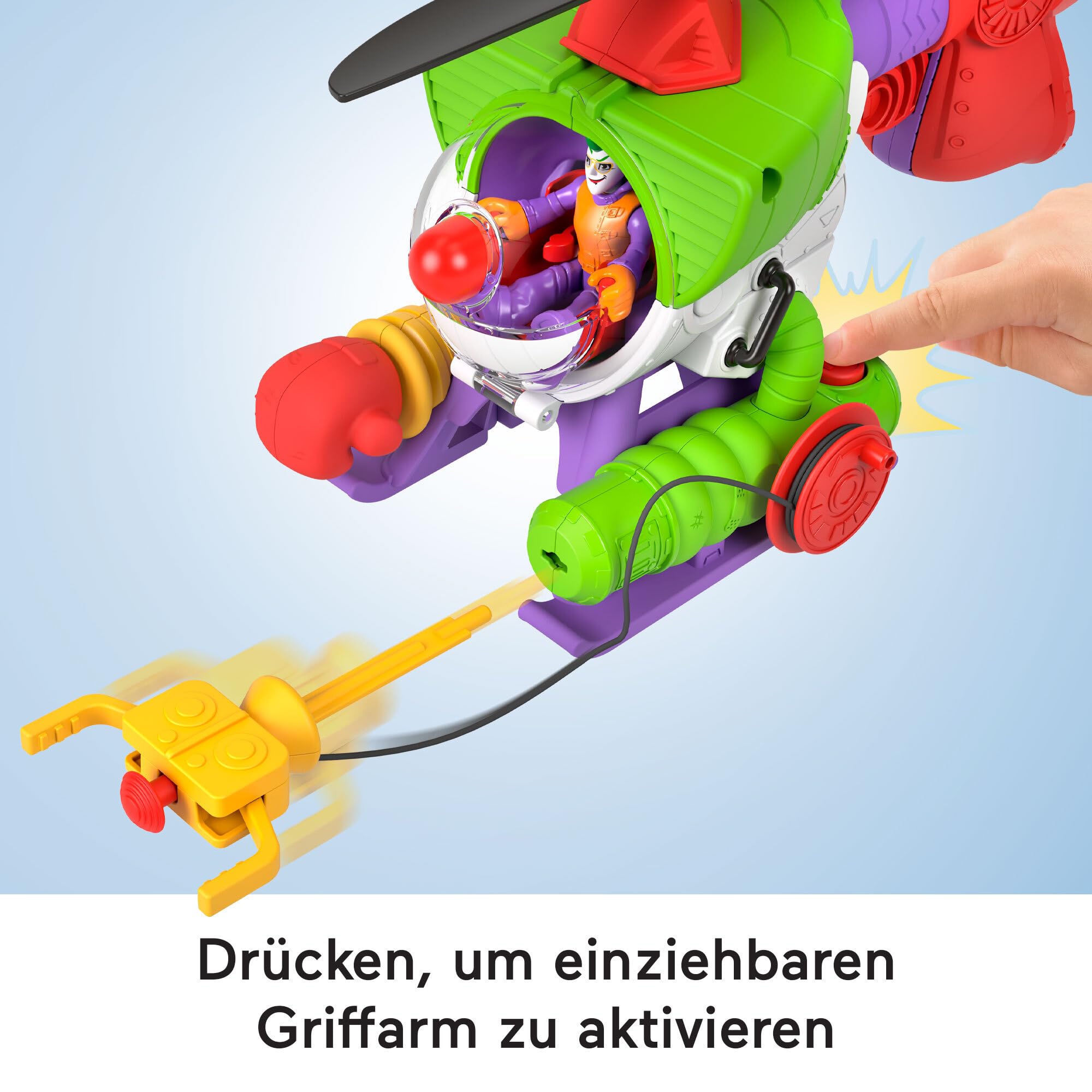 Fisher-Price IMAGINEXT DC Super Friends Joker Robocopter - 2-in-1-Helikopter mit Verwandlungsfunktion und Geschosszubehör, inklusive Joker-Figur und Power Pads für Kinder von 3 bis 8 Jahren, HMV09
