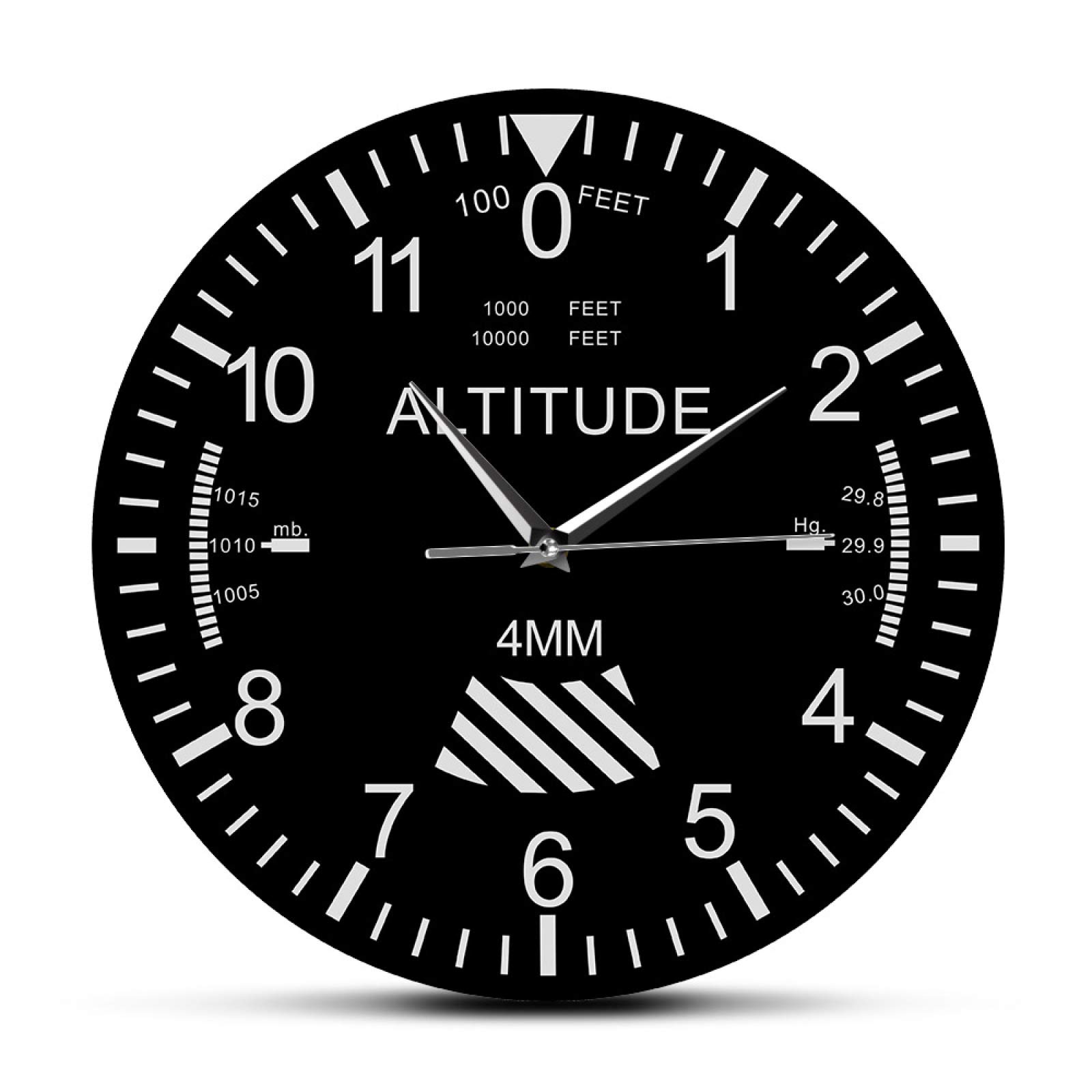 30cm Altímetro Reloj de Pared Seguimiento Piloto Avión de Aire Medición de altitud Reloj de Pared Moderno Instrumento Decoración del hogar Regalo de aviación