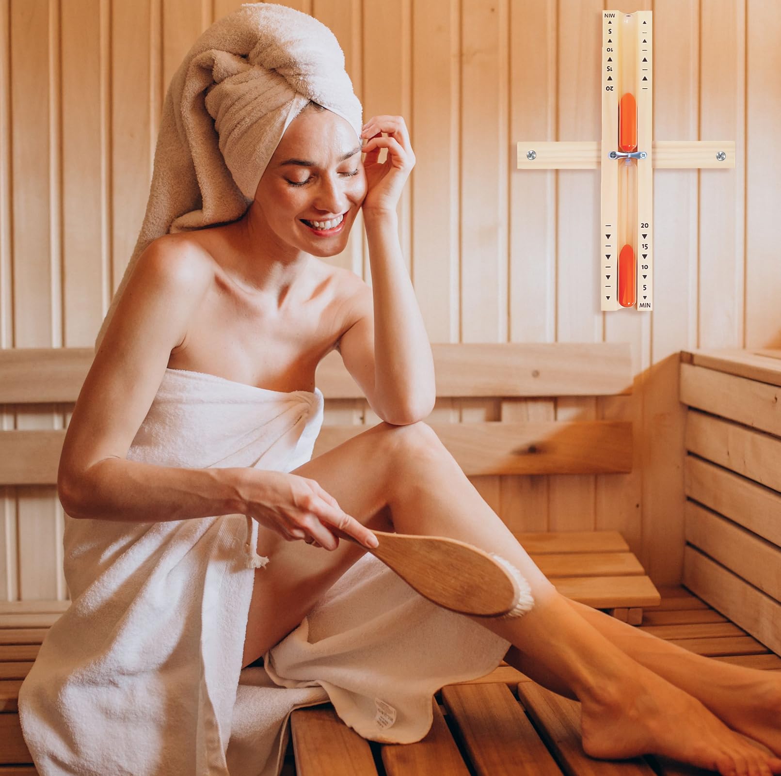 Sauna Sabbia Timer,sabbia sauna timer 20 minuti,Clessidra in Legno Sauna,Clessidra per sauna da 15 minuti,clessidra sauna,Clessidra per Sauna in Legno,Sand Clock timer,Clessidra sauna (Arancione)