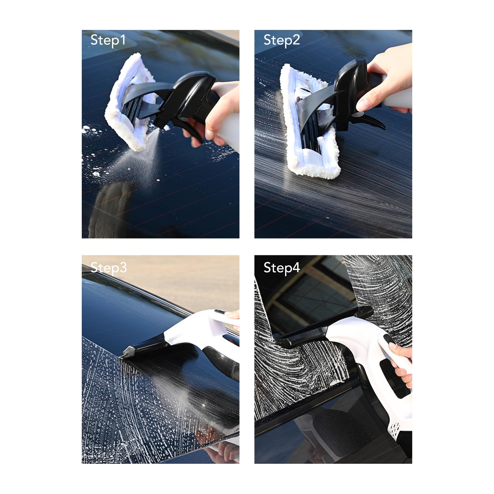 Limpiacristales eléctrico inalámbrico con Motor de succión de 1,2 kPa y batería de 2000 mAh y depósito de Agua extraíble de 150 ml para Superficies Lisas.