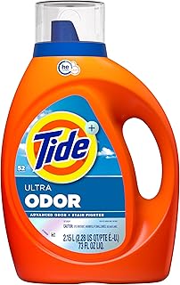 Tide Ultra Odor Defense Plus Oxi Liquid Laundry Detergent, 73 fl oz, 52 Loads, Advanced Odor and Stain Fighting Laundry Detergent Liquid