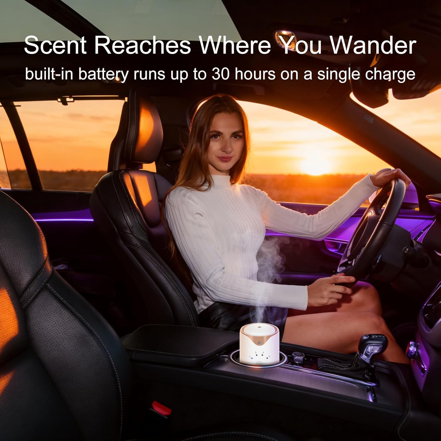 Plug in Diffuser for Essential Oils, Small Waterless Oil Wall Diffuser for Home, 800 Sq. Ft Coverage, 130mL Capacity, Portable Scent Machine Battery Operated Diffusers for Car, Office, Hotel