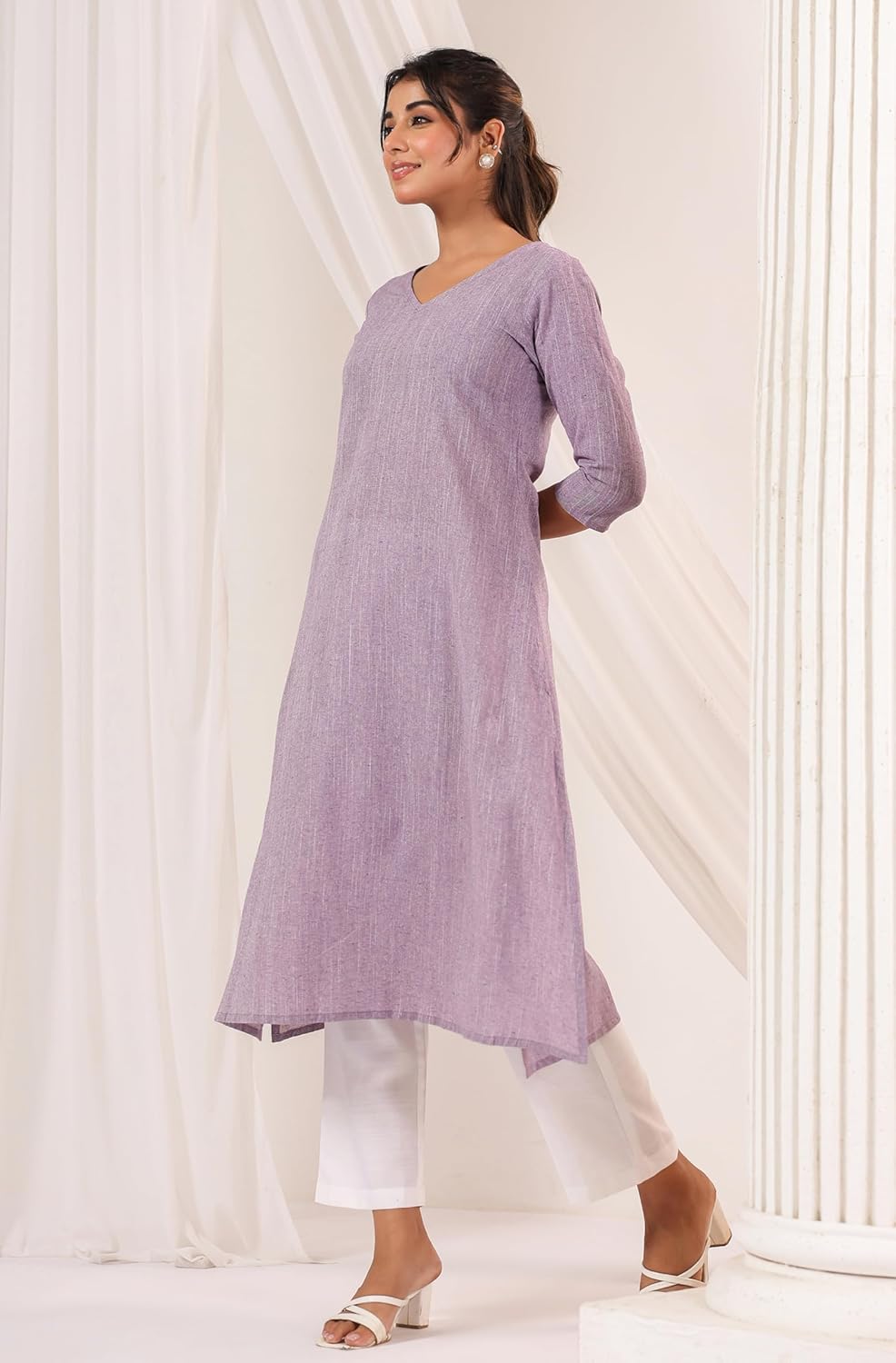 Janasya Indian Women's Pure Cotton Casual Office Wear Kurta for Women - Image 6