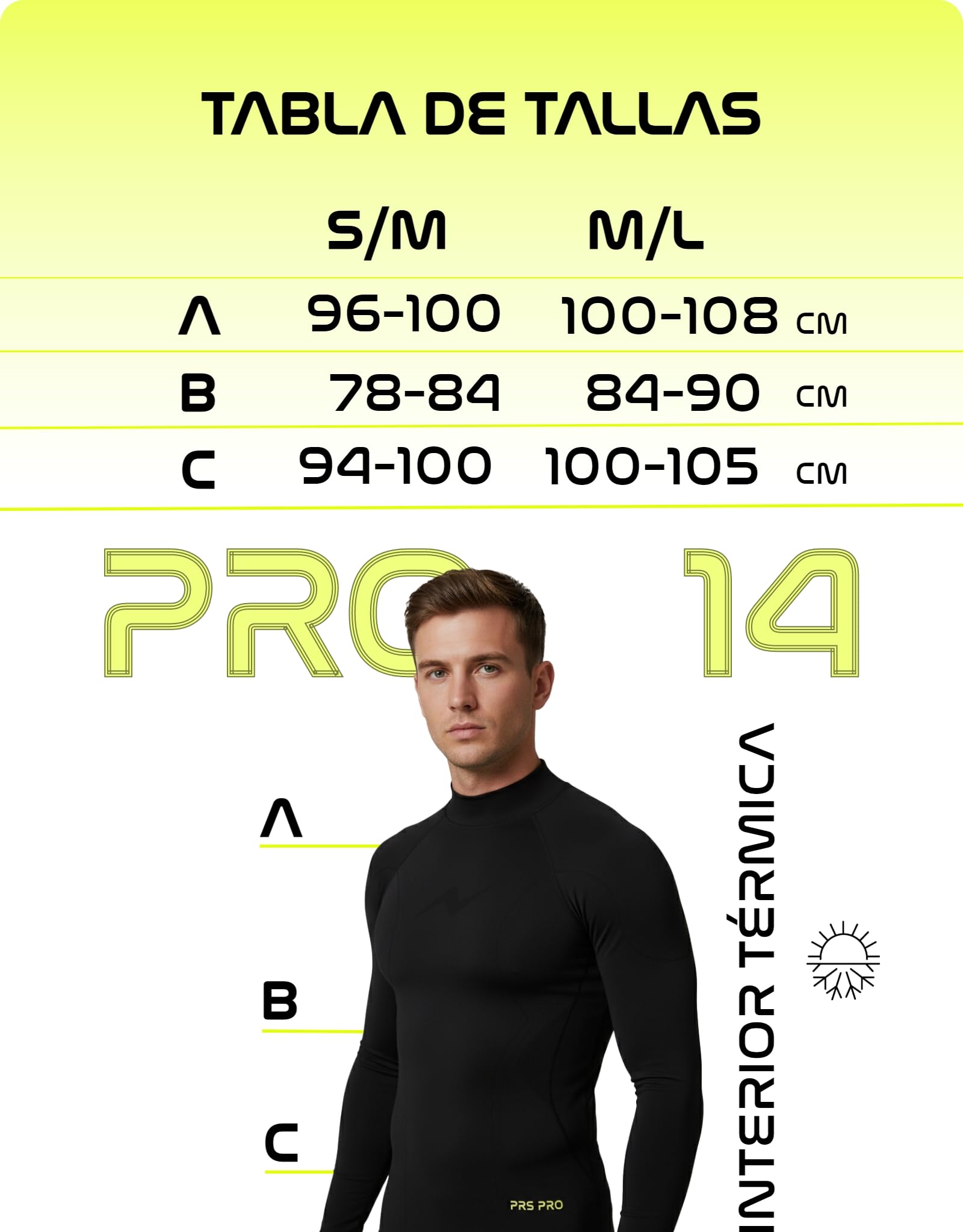 PRS Camiseta Térmica de Manga Larga para Hombre – Ropa para Hombre – Camiseta de Running Transpirable – Cuello Cisne Sin Costuras de Secado Rápido (Negro, S/M)