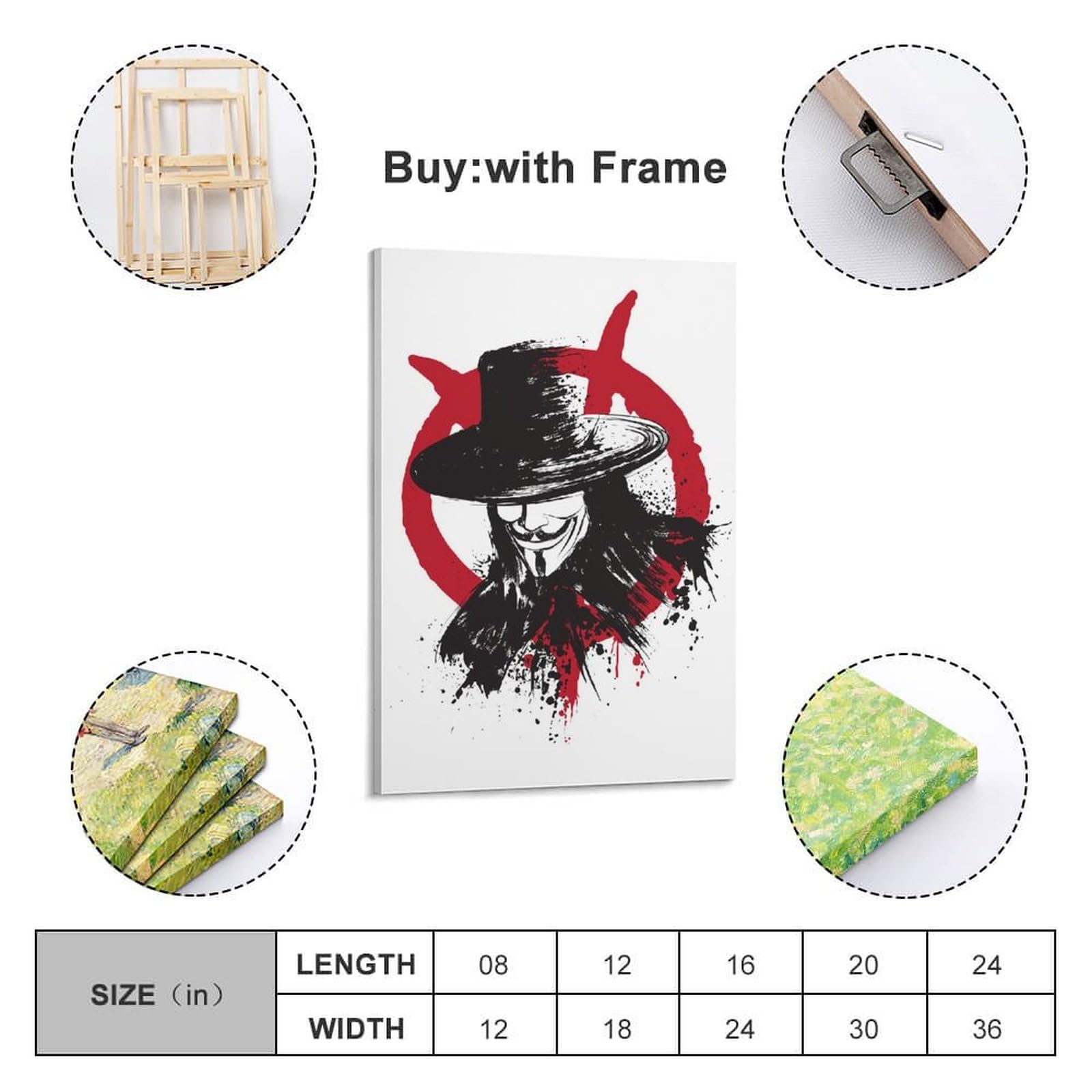 JEAM V For Vendetta - Póster De Arte Para Decoración De Habitación,  Decoración De Pared, Portada De, image size:1600x1600