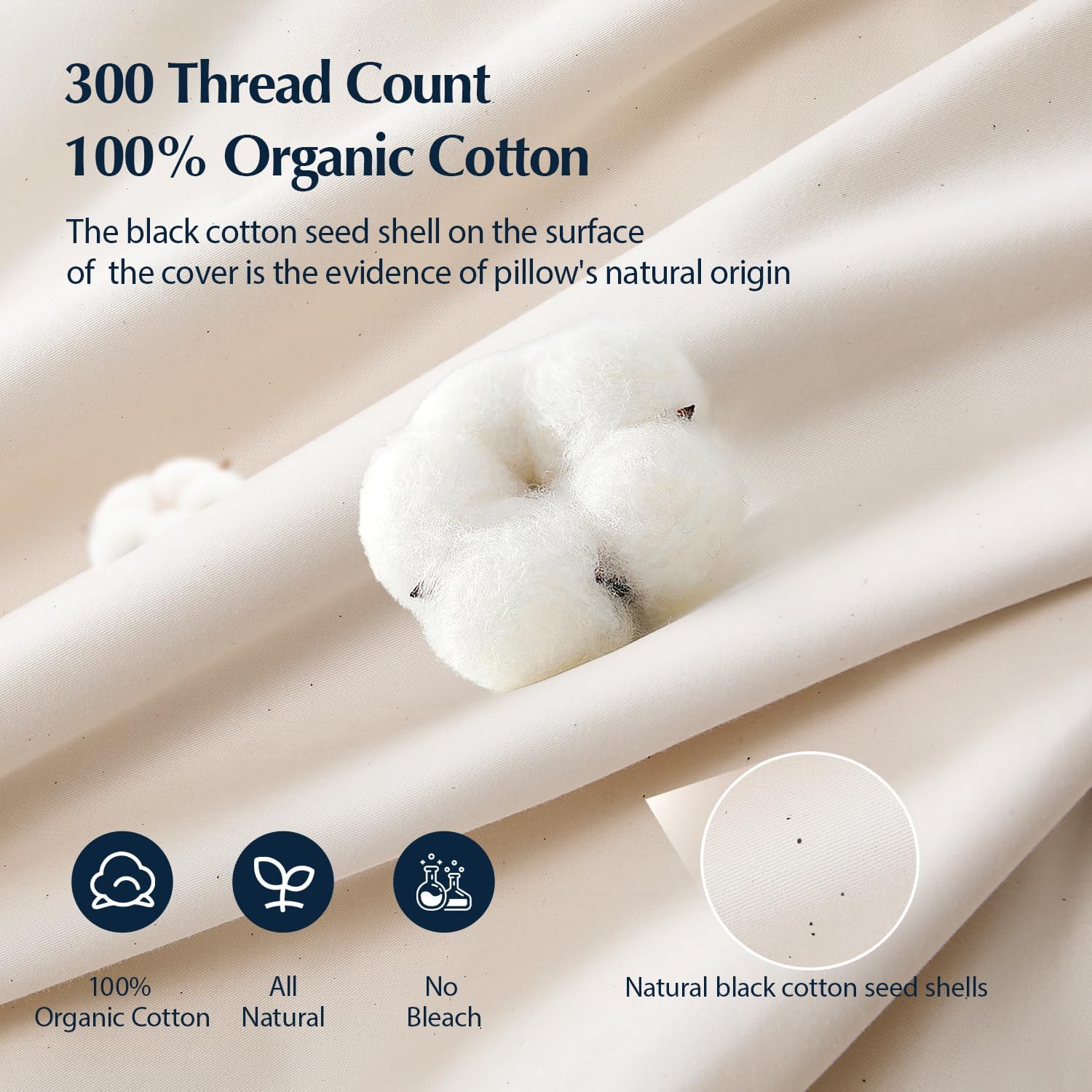 Pacific Coast Goose Feather and Down Bed Pillows for Side and Back Sleepers, King Size Set of 2, 100% Organic Cotton Cover, Firm Pillows, Gusseted Pillows of Hotel Collection