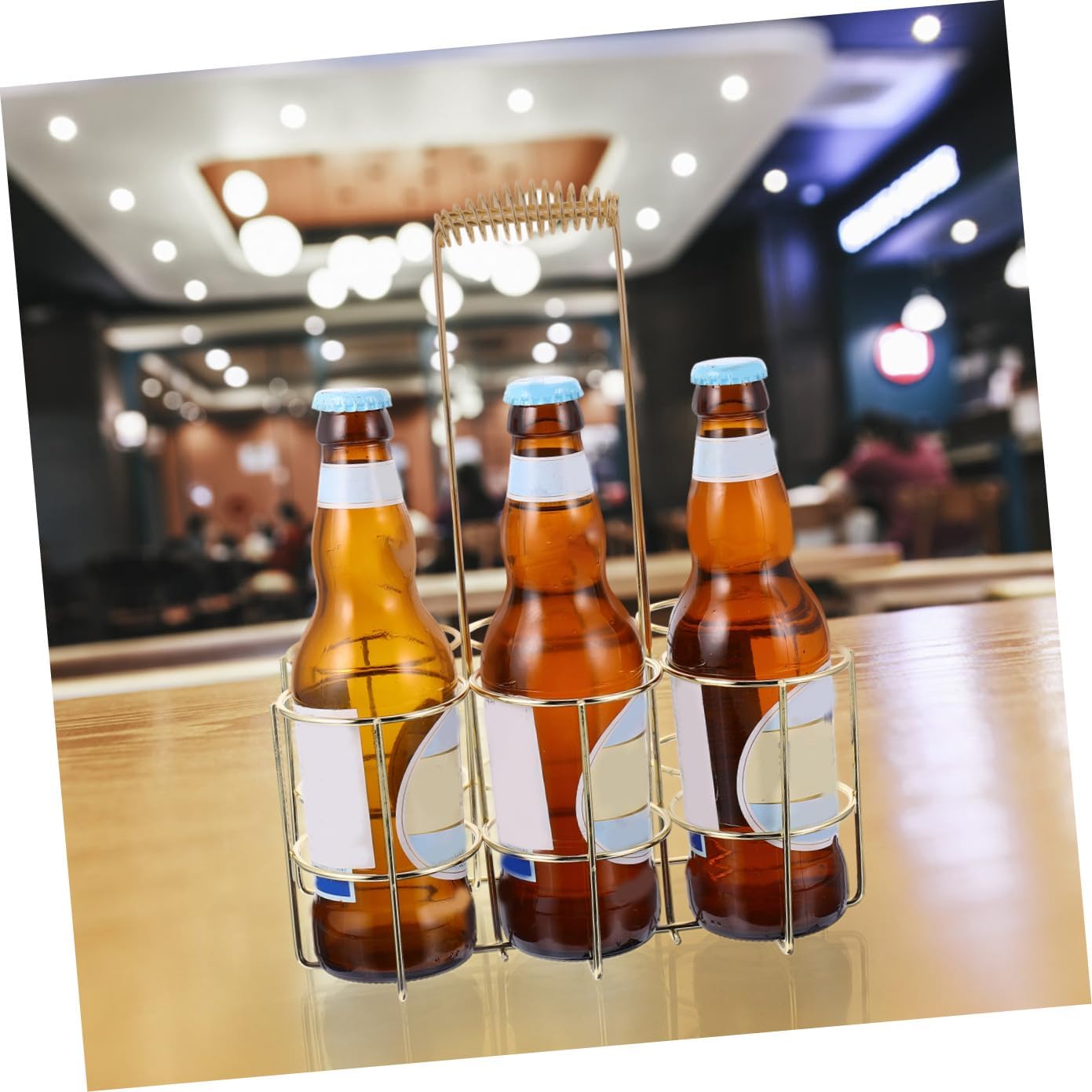 Gatuida Beer Basket Beer Holder Drink Container Bar Bar Stuff Metal Frame Holder Multifunctional Organizer Housewarming