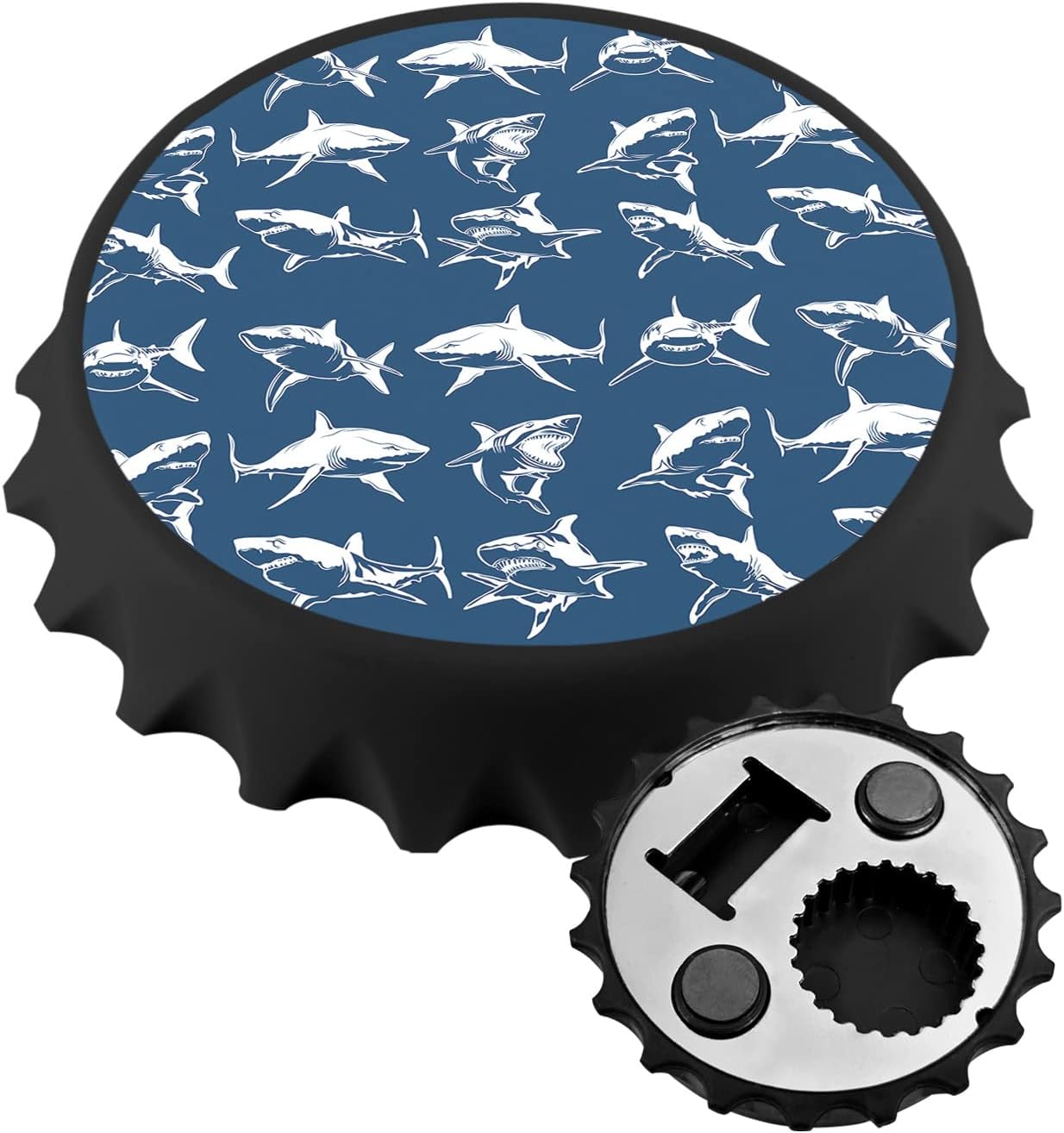 Bottle Opener with Fridge Sticker Sharks