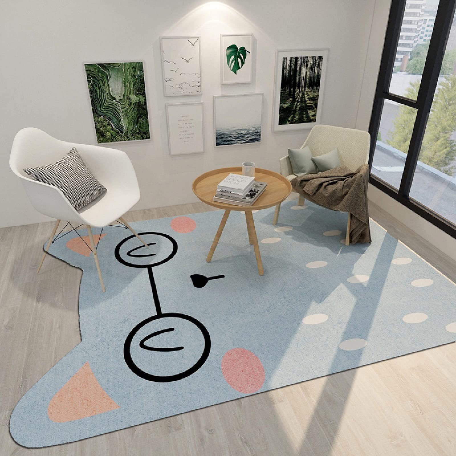 Tapis moderne irrégulier de style minimaliste pour intérieur épuré