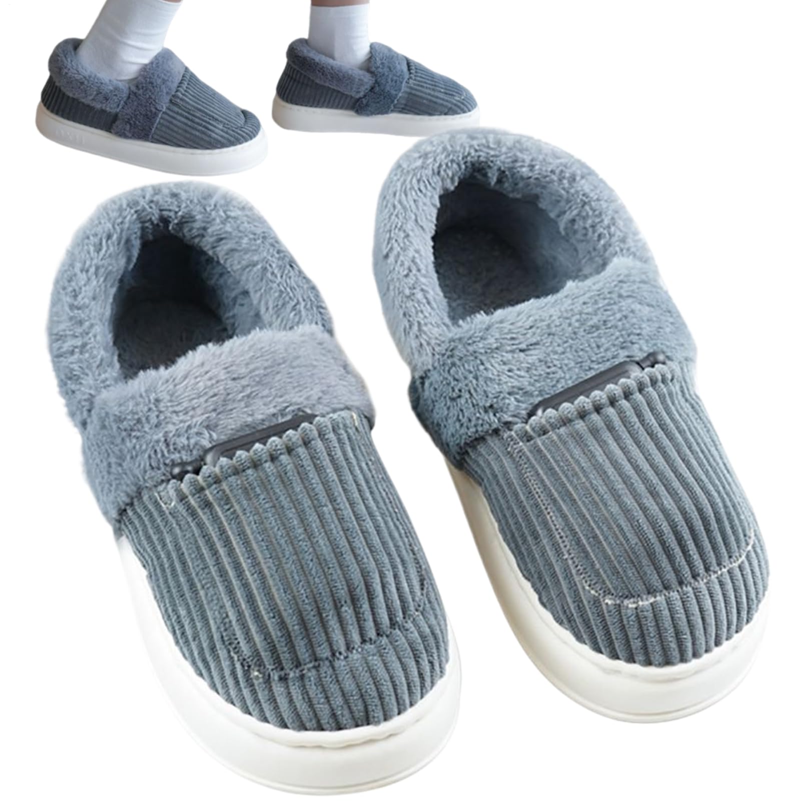 Pantofole riscaldate – Scarpe riscaldate per la casa, pantofole scaldapiedi | 5000 mAh 4 livelli Riscaldamento elettrico Pantofole per ufficio soggiorno quotidiano inverno casa camera da letto interna