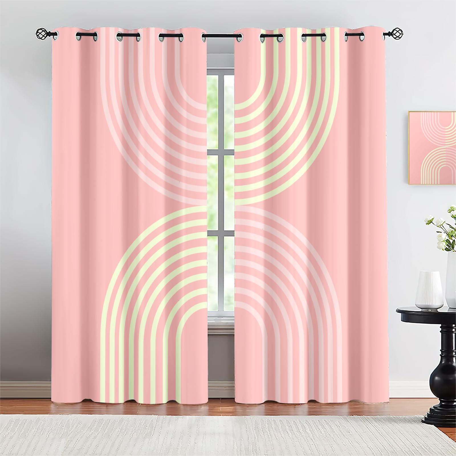 ele ELEOPTION Tende Oscuranti con Stelle, Tende Coibentate con Occhielli per Camera da Letto, Soggiorno e Finestra, 1 Pannello (Verde, 134x160 cm