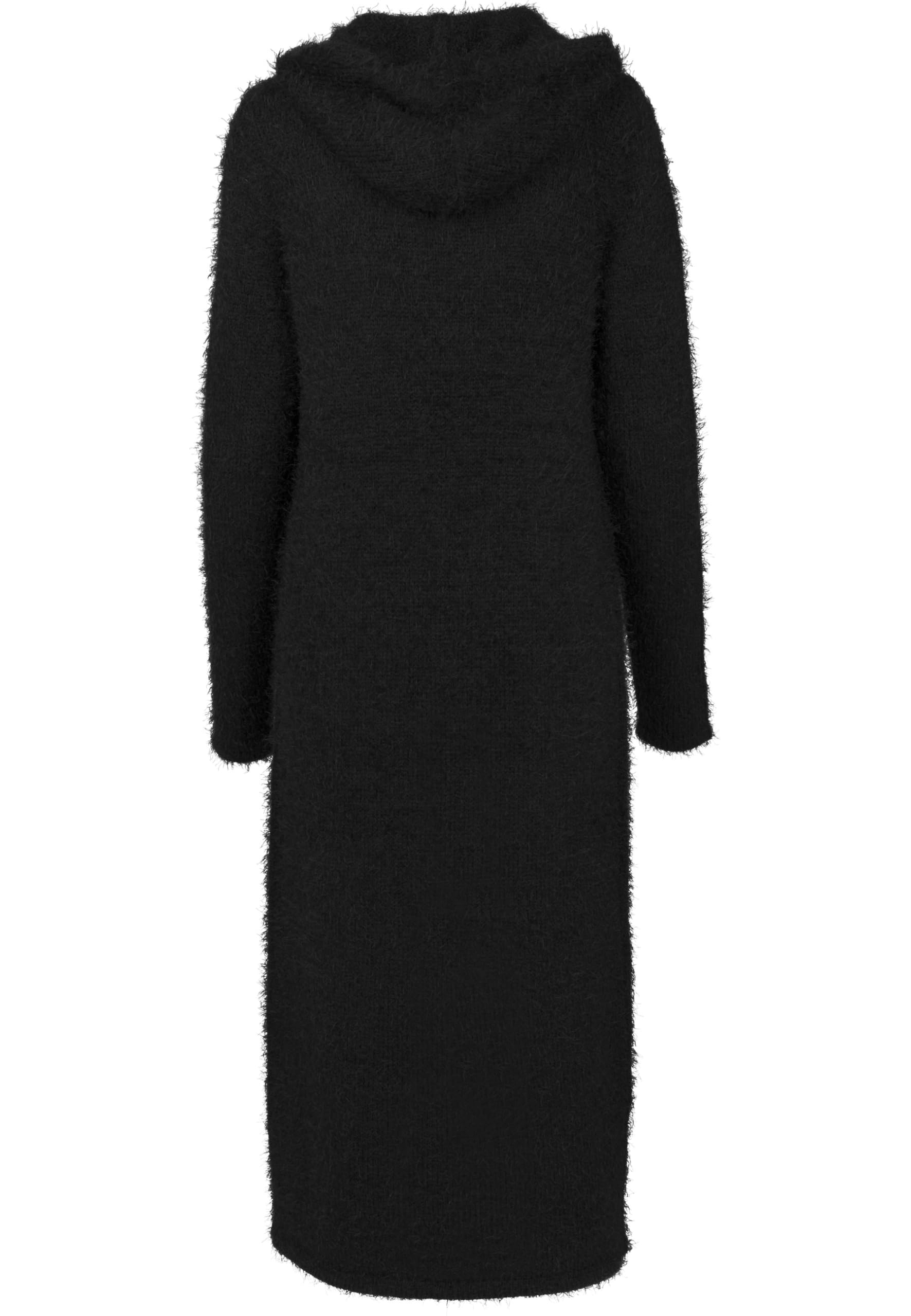 Urban Classics Ladies Hooded Feather Cardigan Donna Cardigan Nero