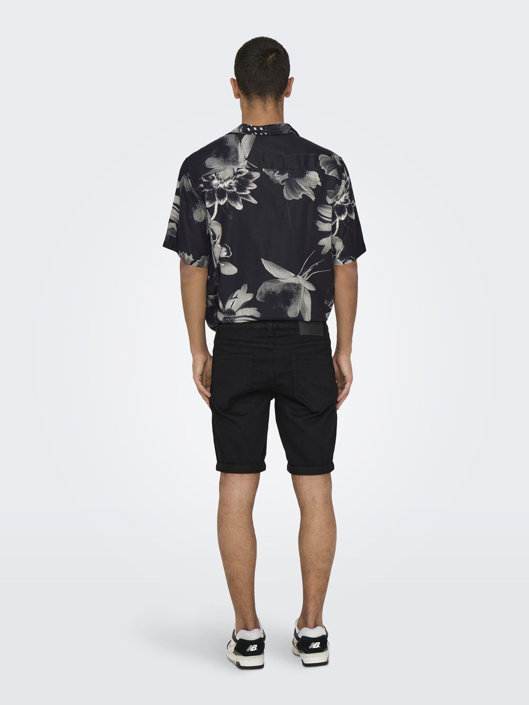 Only & Sons Onsply Jog Blk 0280 Pim Dnm Shorts Noos - Szorty jeansowe Mężczyźni