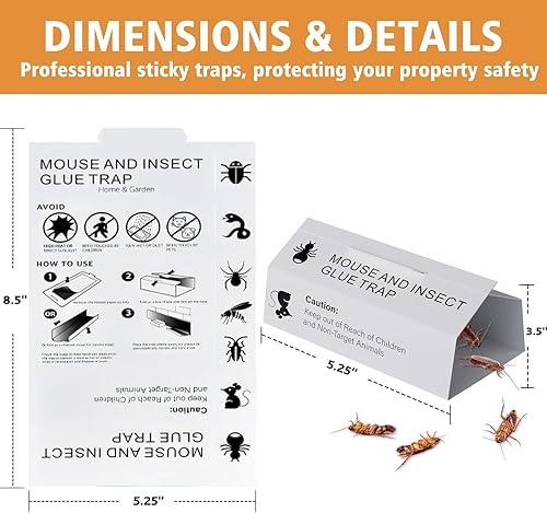 Miniatura 2 de Tablas de pegamento para ratones e insectos, 38 unidades, trampas adhesivas para ratones para interiores para el hogar, bandeja adhesiva para