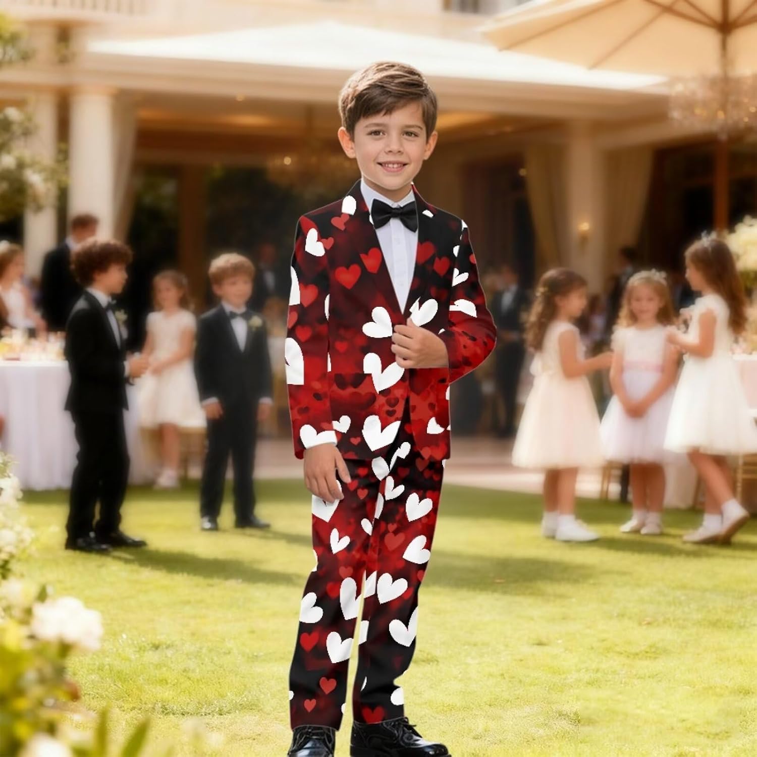 2Pcs Suit Set for Boys Kids Tuxedo Suits for Boys 6-12 Years