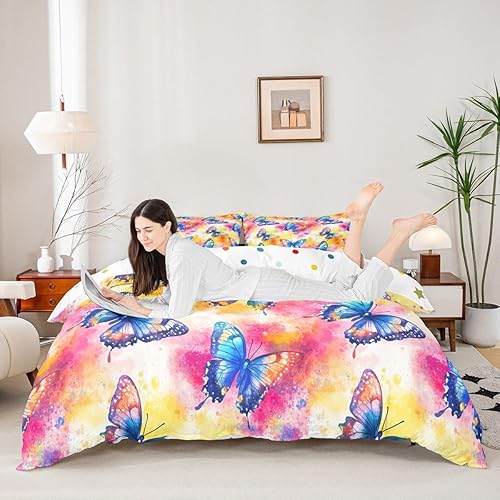 Miniatura 19 de Castle Fairy Juego de funda de edredón con estampado floral de margaritas, tamaño individual, juego de ropa de cama de flores hippie para decoración