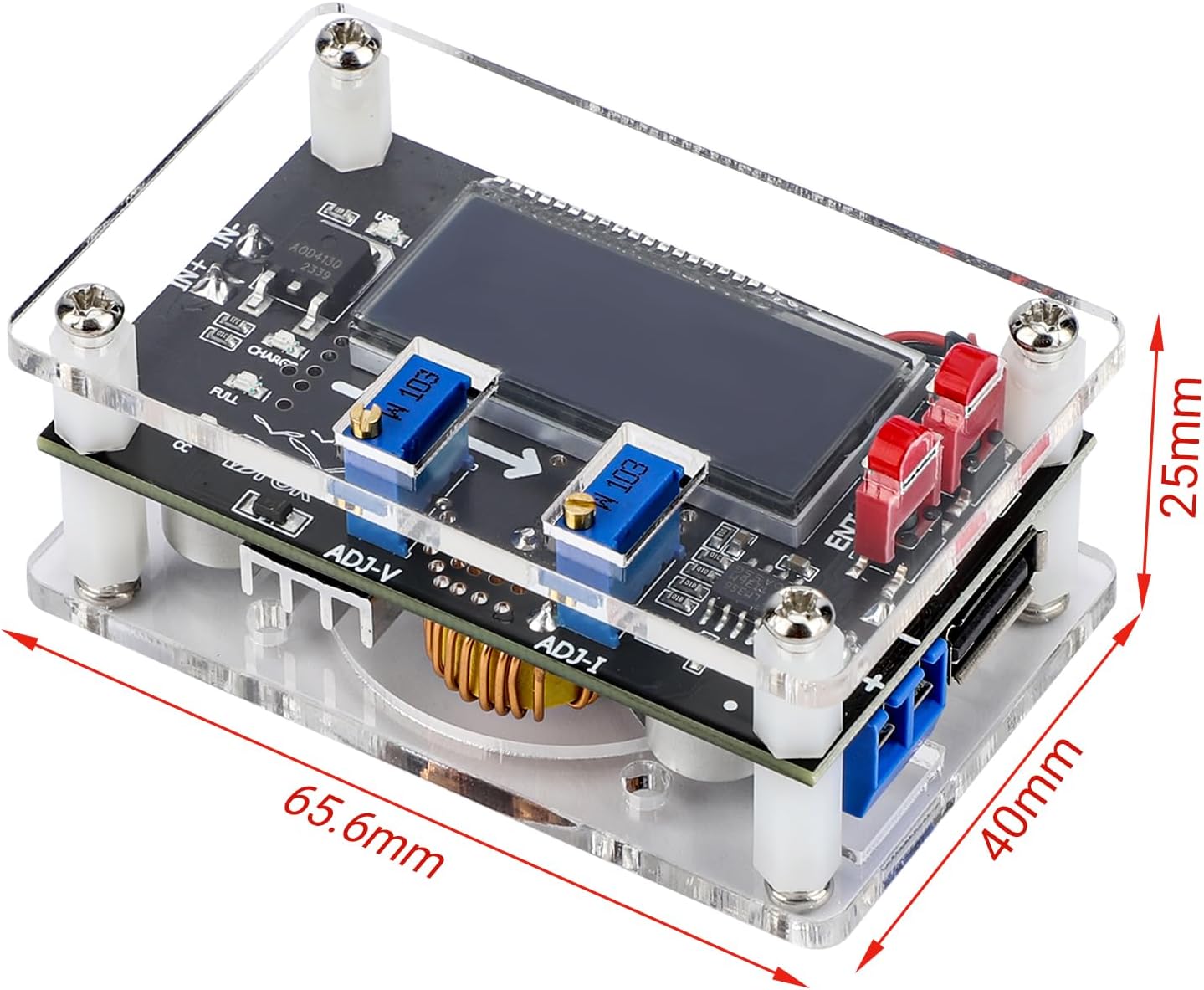 Assembled DROK Buck Converter with dimensions