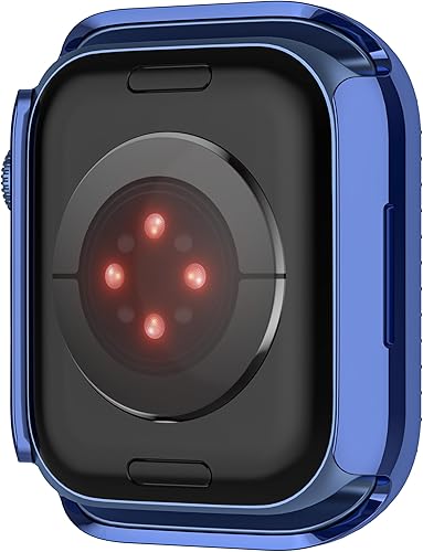 Miniatura 3 de Mugust Funda compatible con Apple Watch con cristal templado integrado de 1.772 pulgadas, serie 9, 8, 7, con diamantes de imitación, funda
