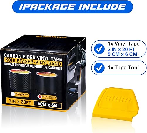Vista 7 de Spurtar Gloss Black Vinyl Wrap 2 Inch x 20ft Satin Black Vinyl Car Tape Adhesive Chrome Delete Automotive Tape for Vehicle Exterior Accessories DIY